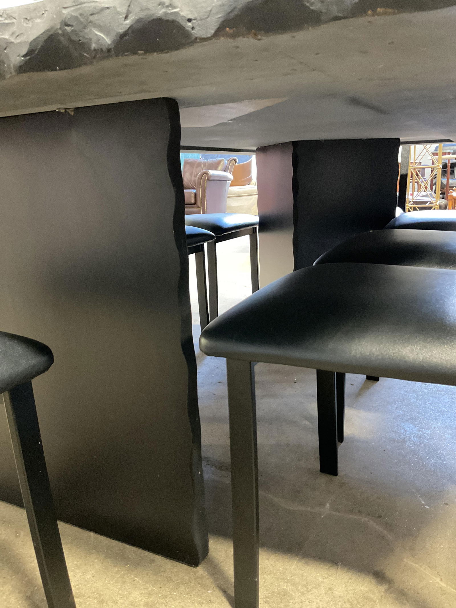 Vintage Black Dining Table & Chairs - 5