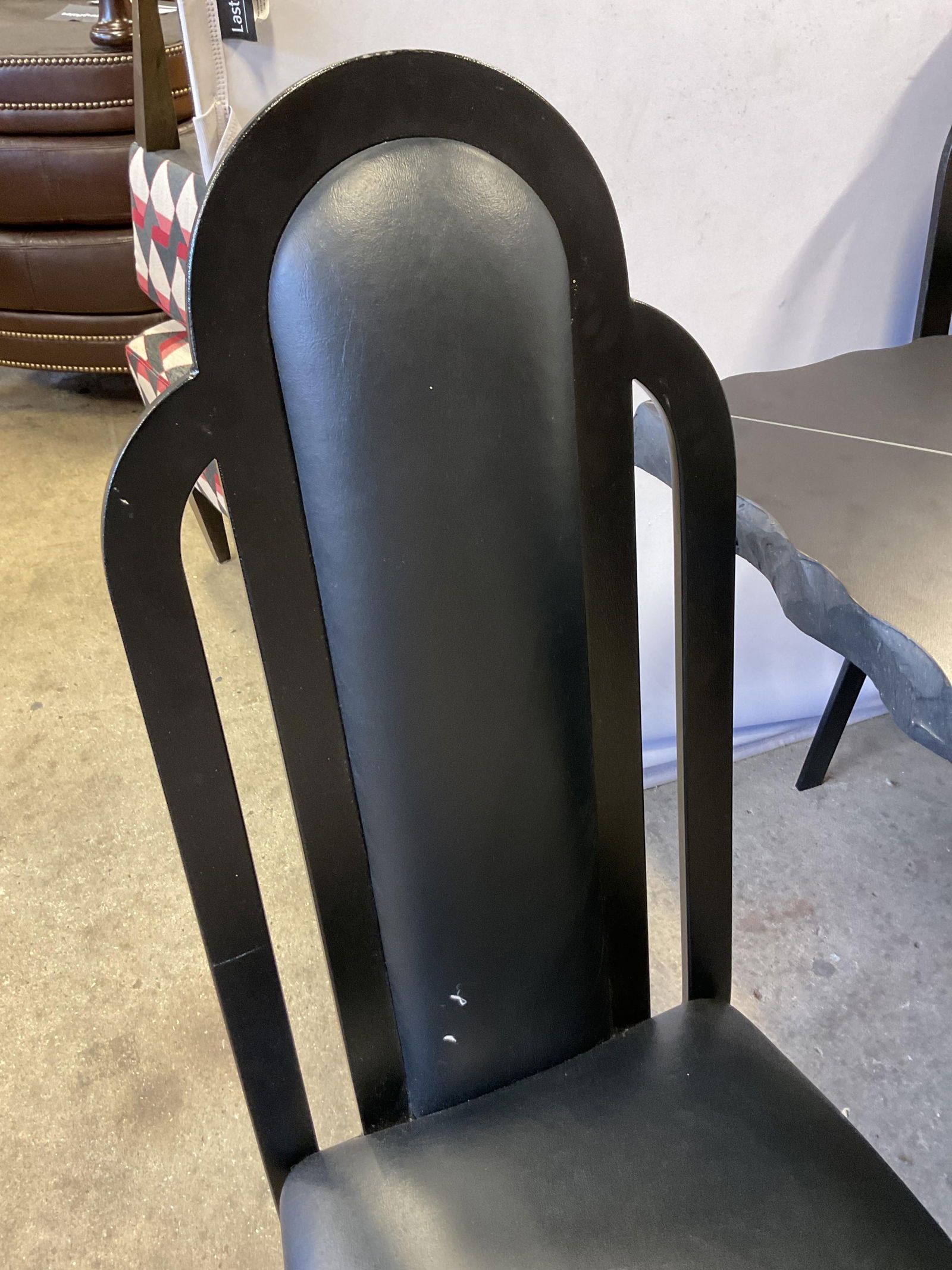 Vintage Black Dining Table & Chairs - 8
