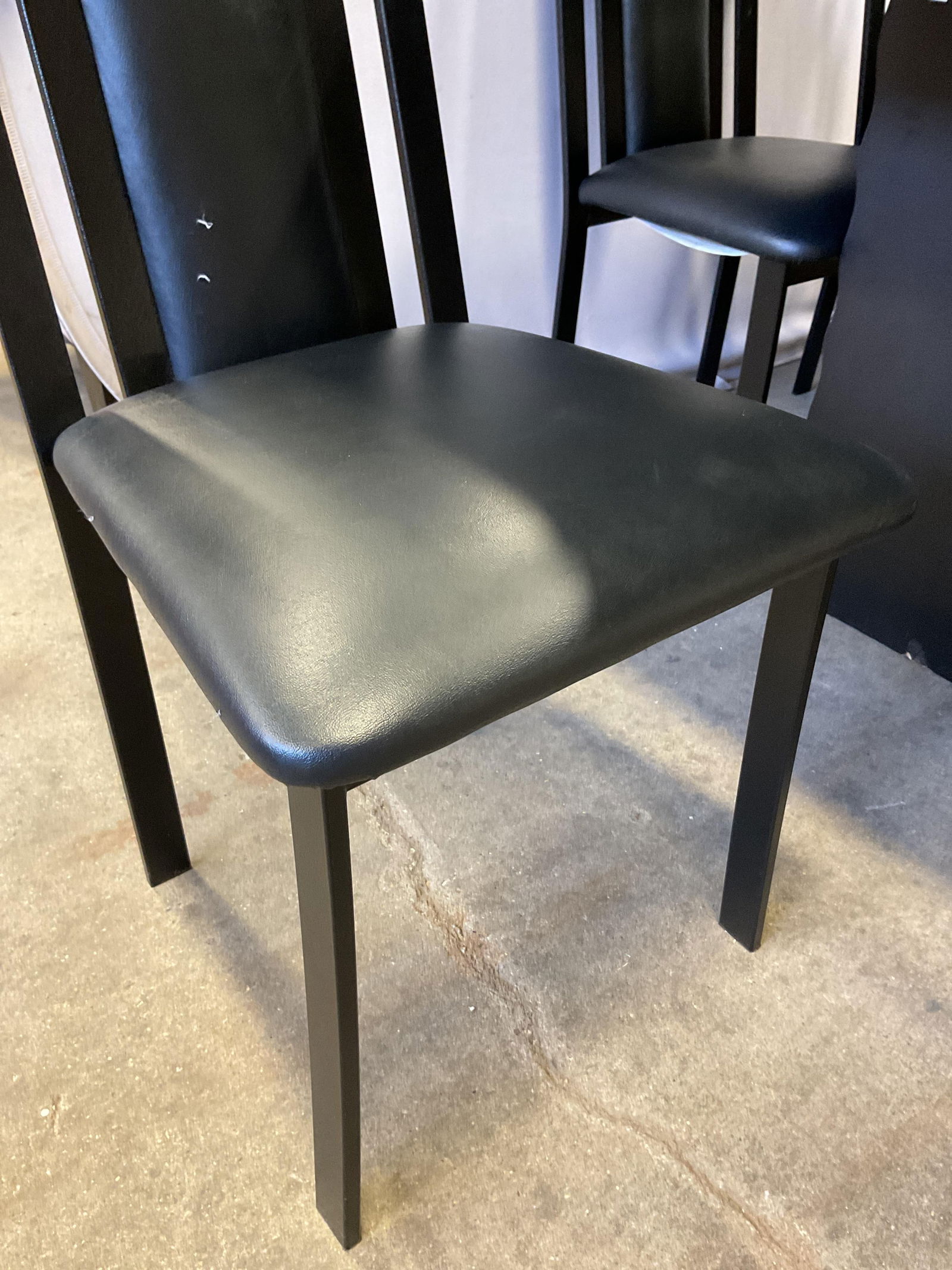 Vintage Black Dining Table & Chairs - 9