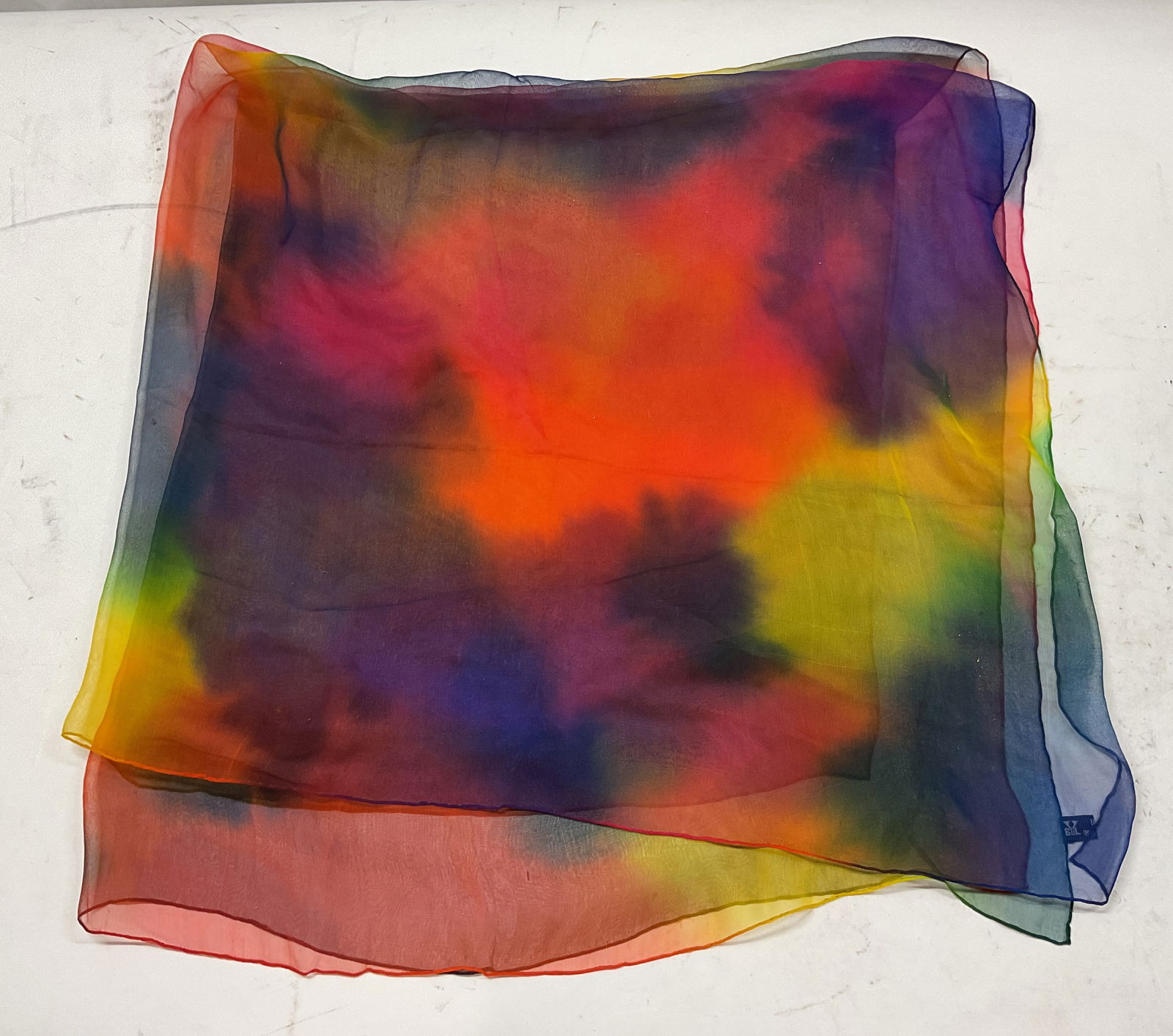 BIL Multicolored Sheer Silk Scarf (1 of 8)