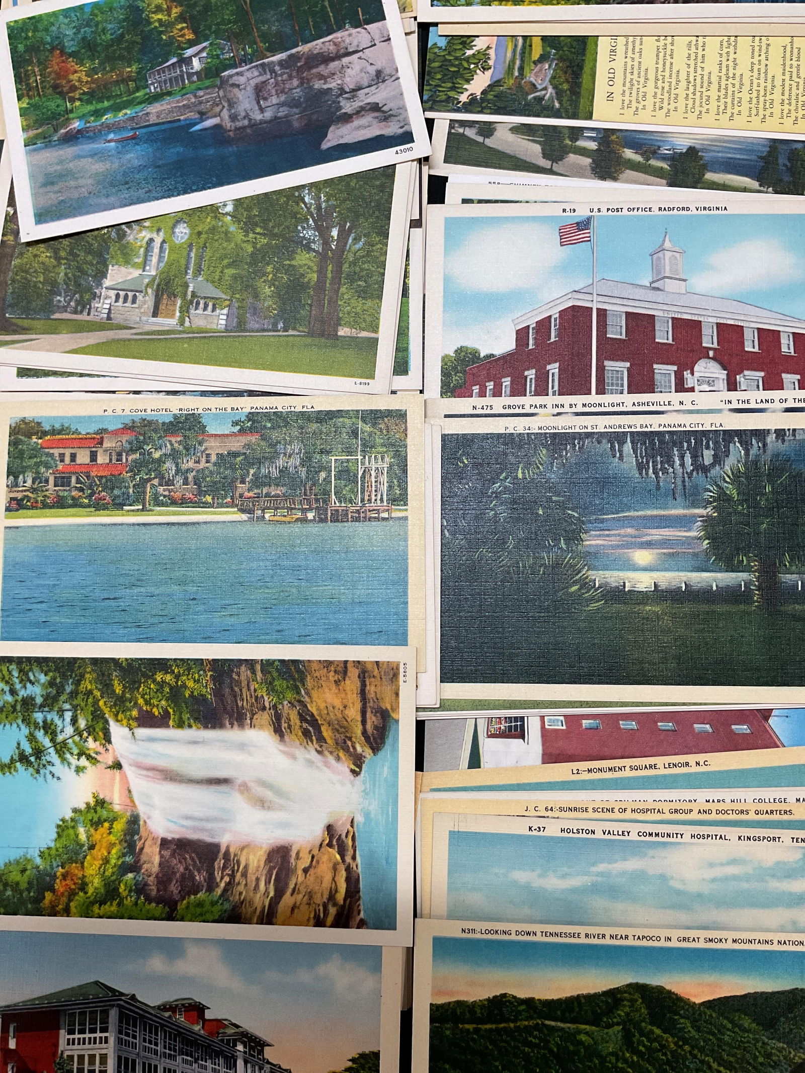 Lot 50+ Unused Assorted Vtg State Linen Postcards (1 of 12)