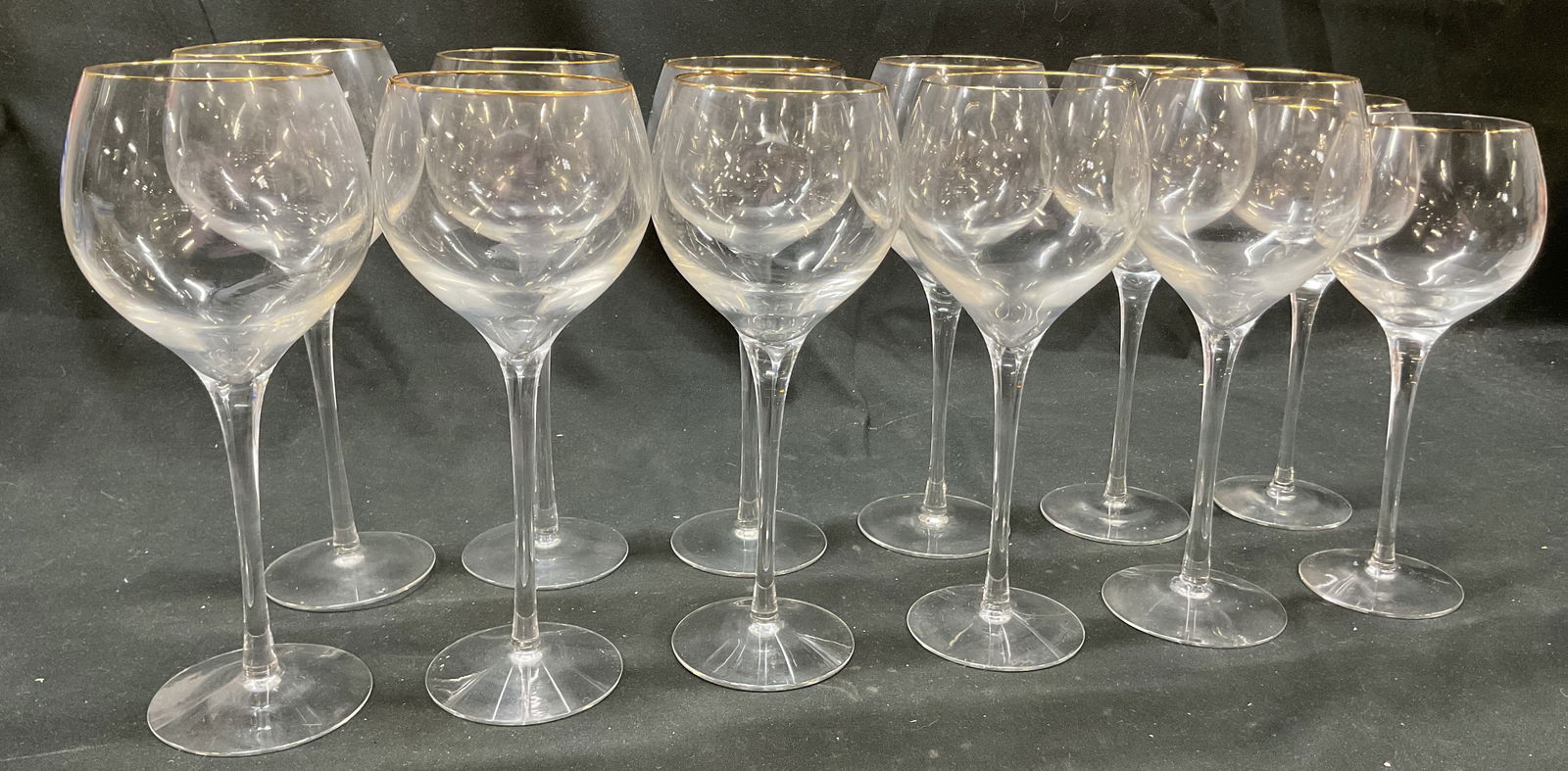 Set 12 Gilt Wine Glass Stemware (1 of 7)