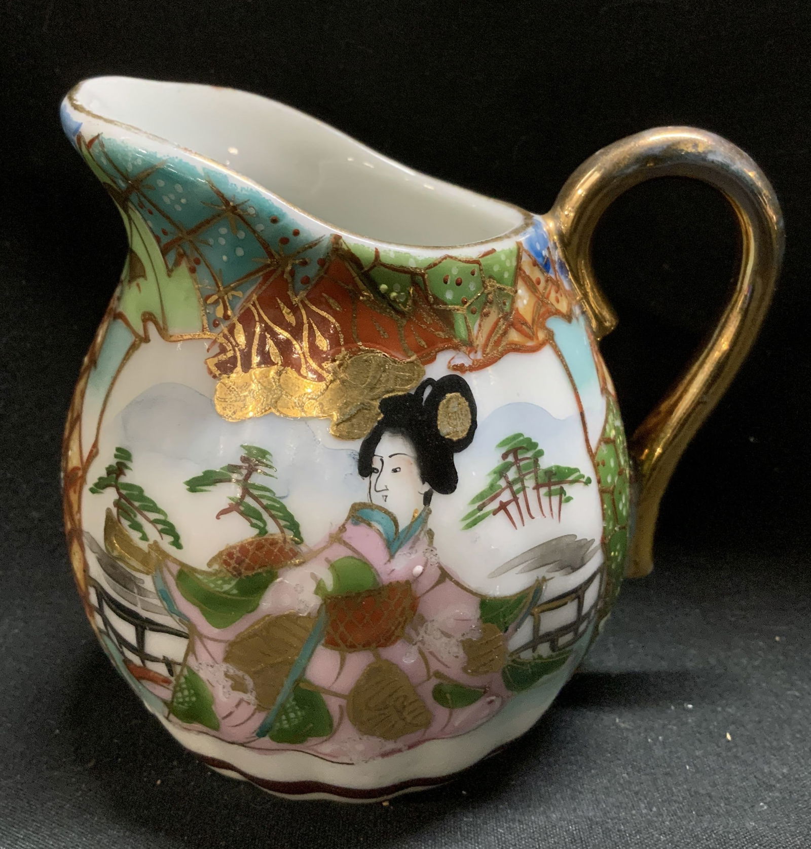 Vtg Japanese Hand Painted Porcelain Cream Pitcher (1 of 6)