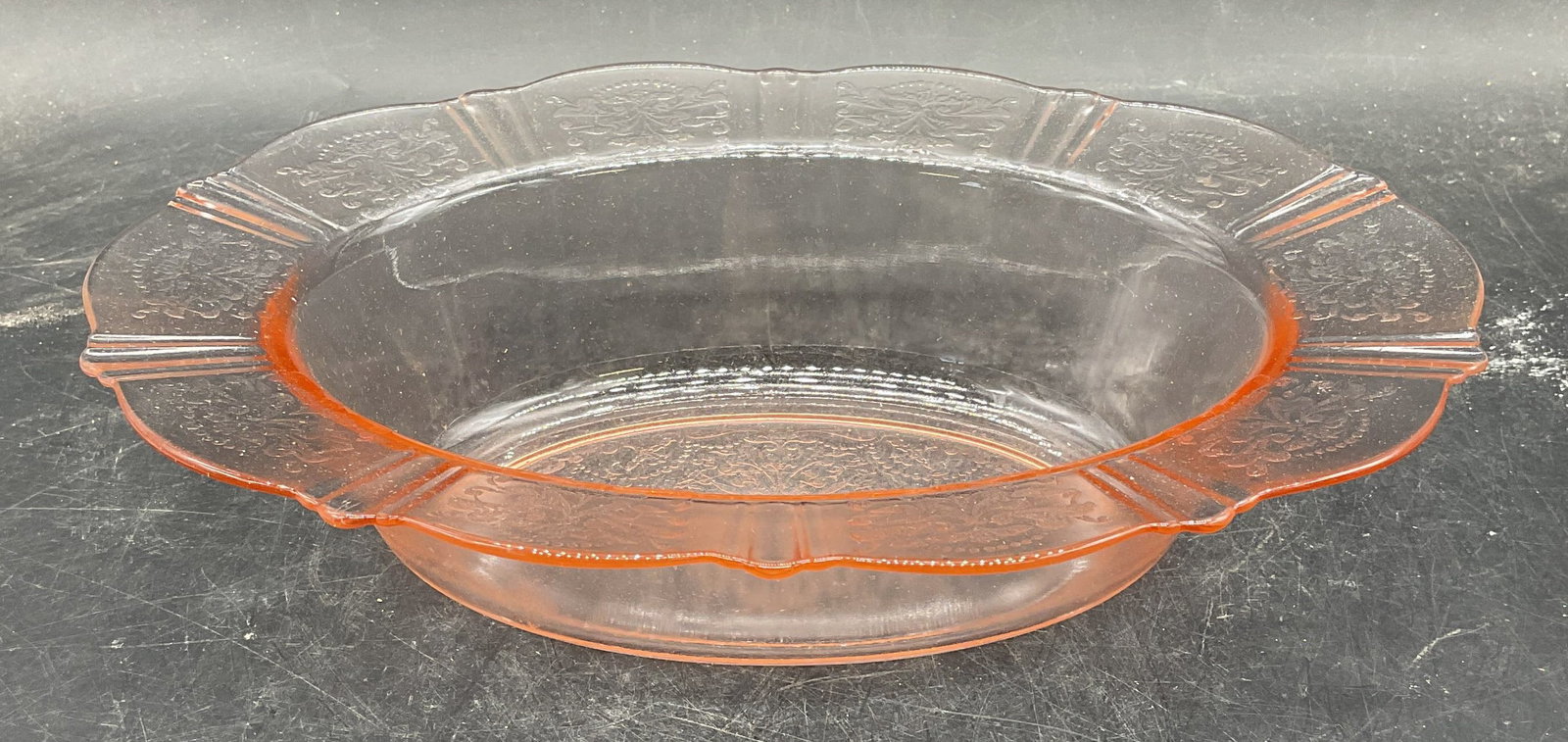 Vintage Pink Depression Glass Serving Bowl (1 of 6)