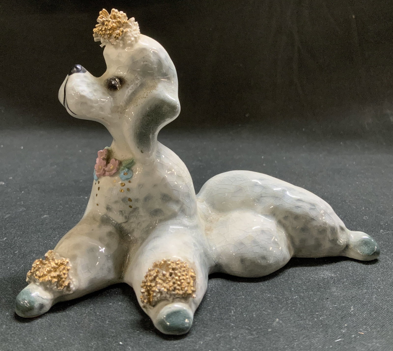 Vtg J. George Spaghetti Poodle Ceramic Fig (1 of 6)