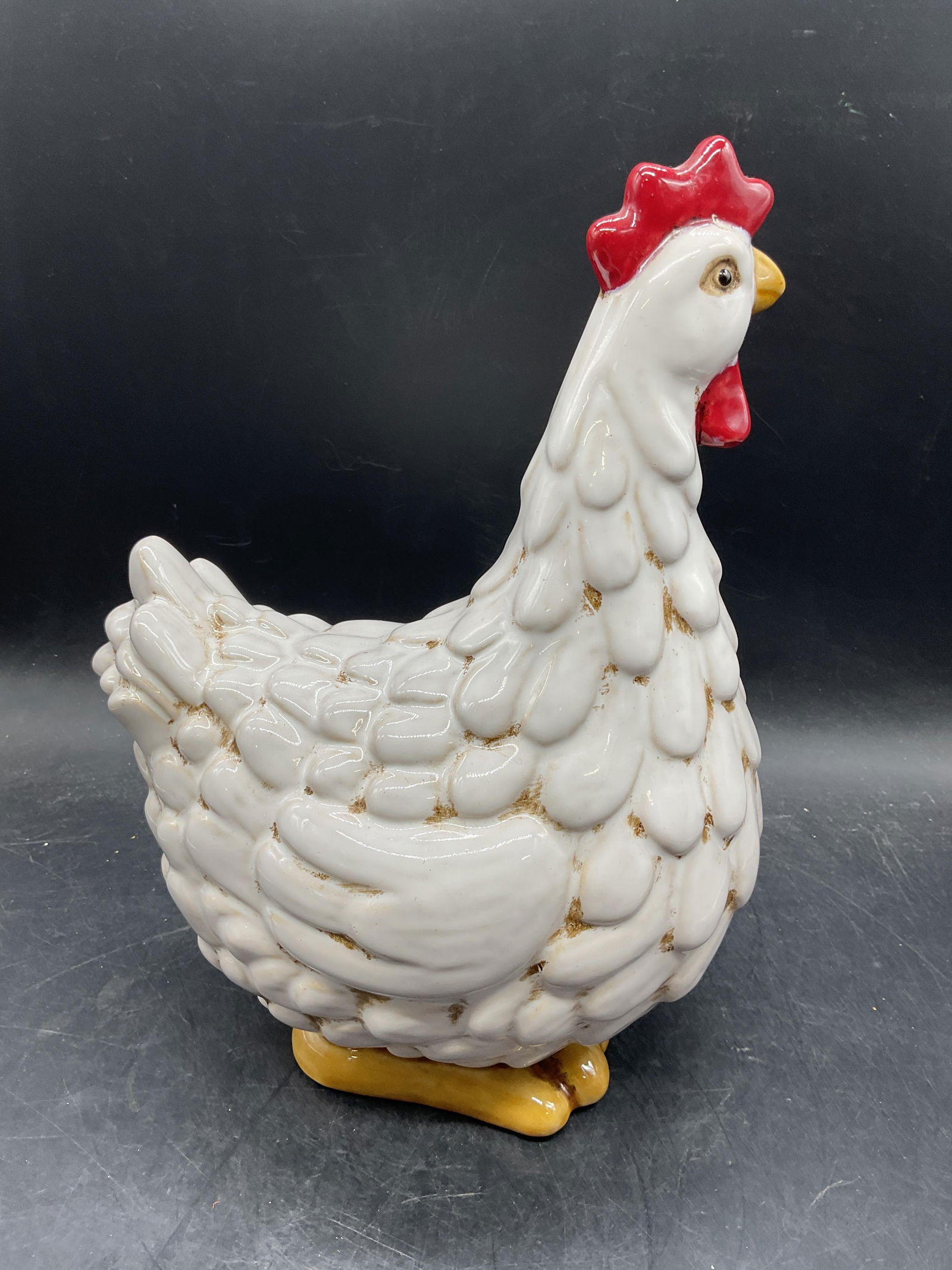 Rustic Ceramic Rooster Figural, 12 In Tall - 3