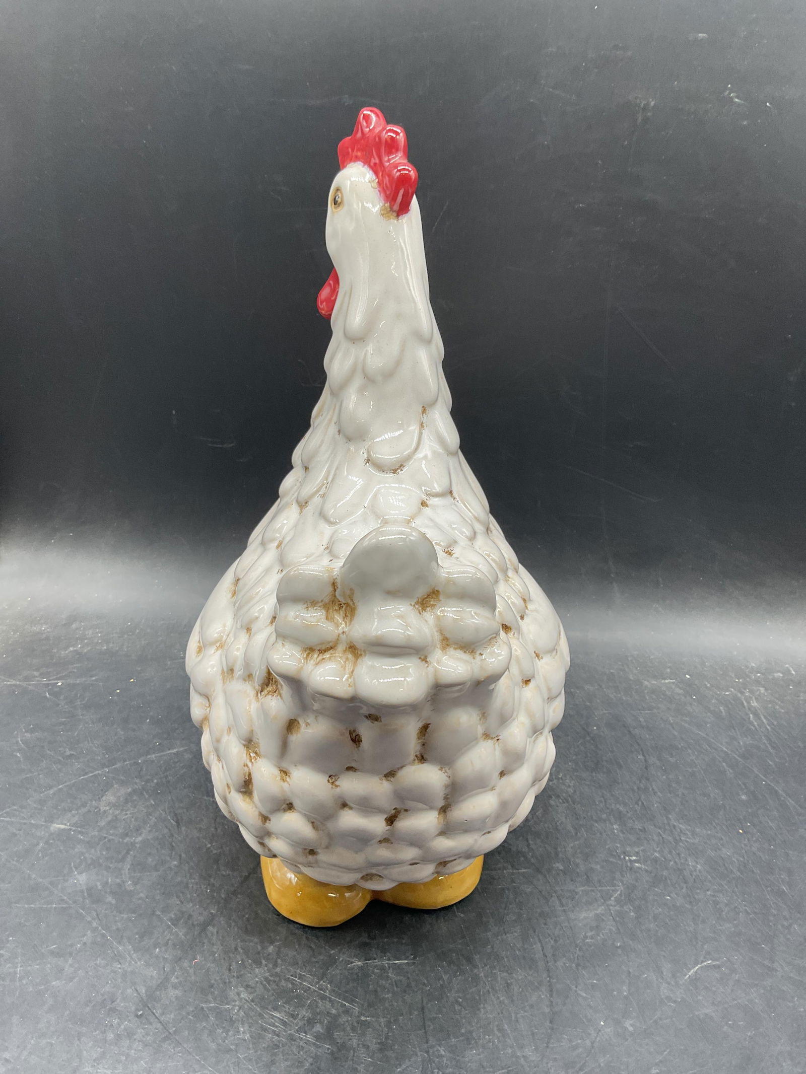 Rustic Ceramic Rooster Figural, 12 In Tall - 4