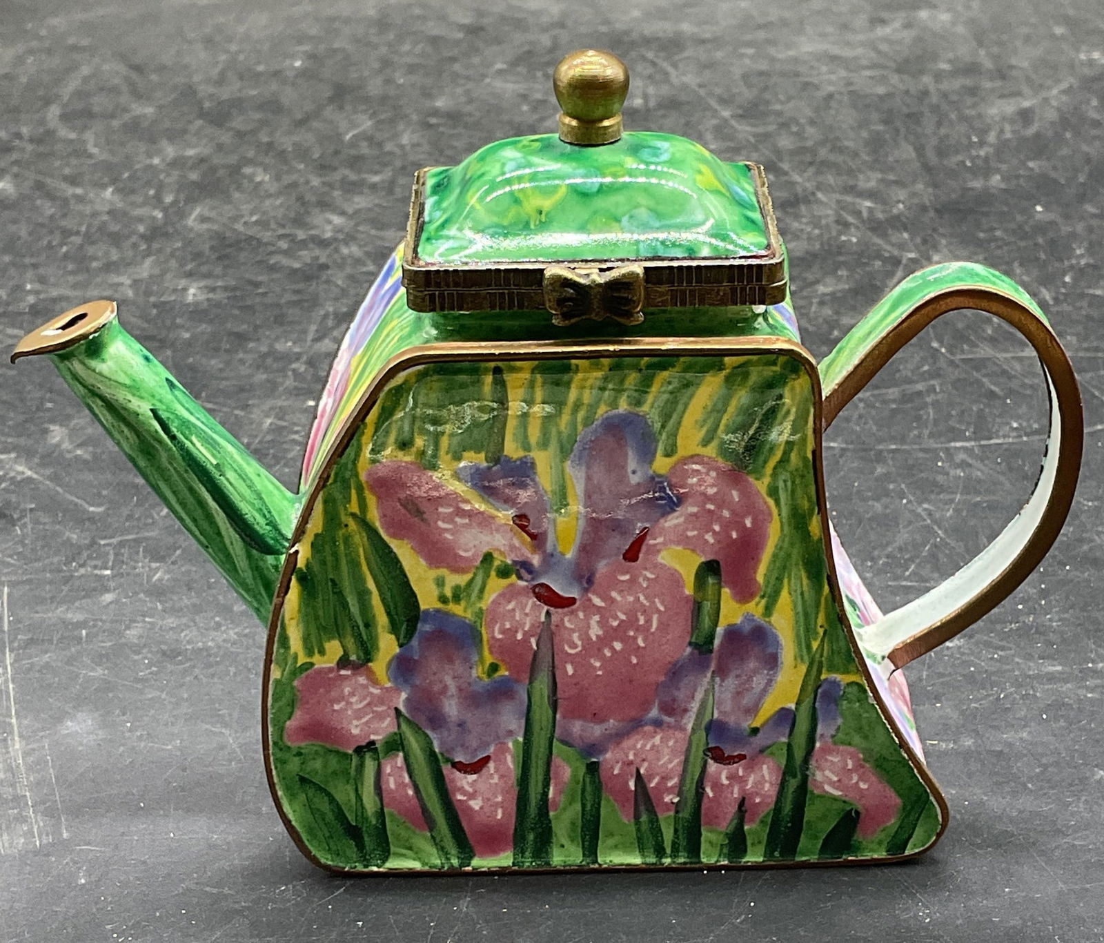 Kelvin Chen Miniature Enamel Iris Teapot (1 of 6)
