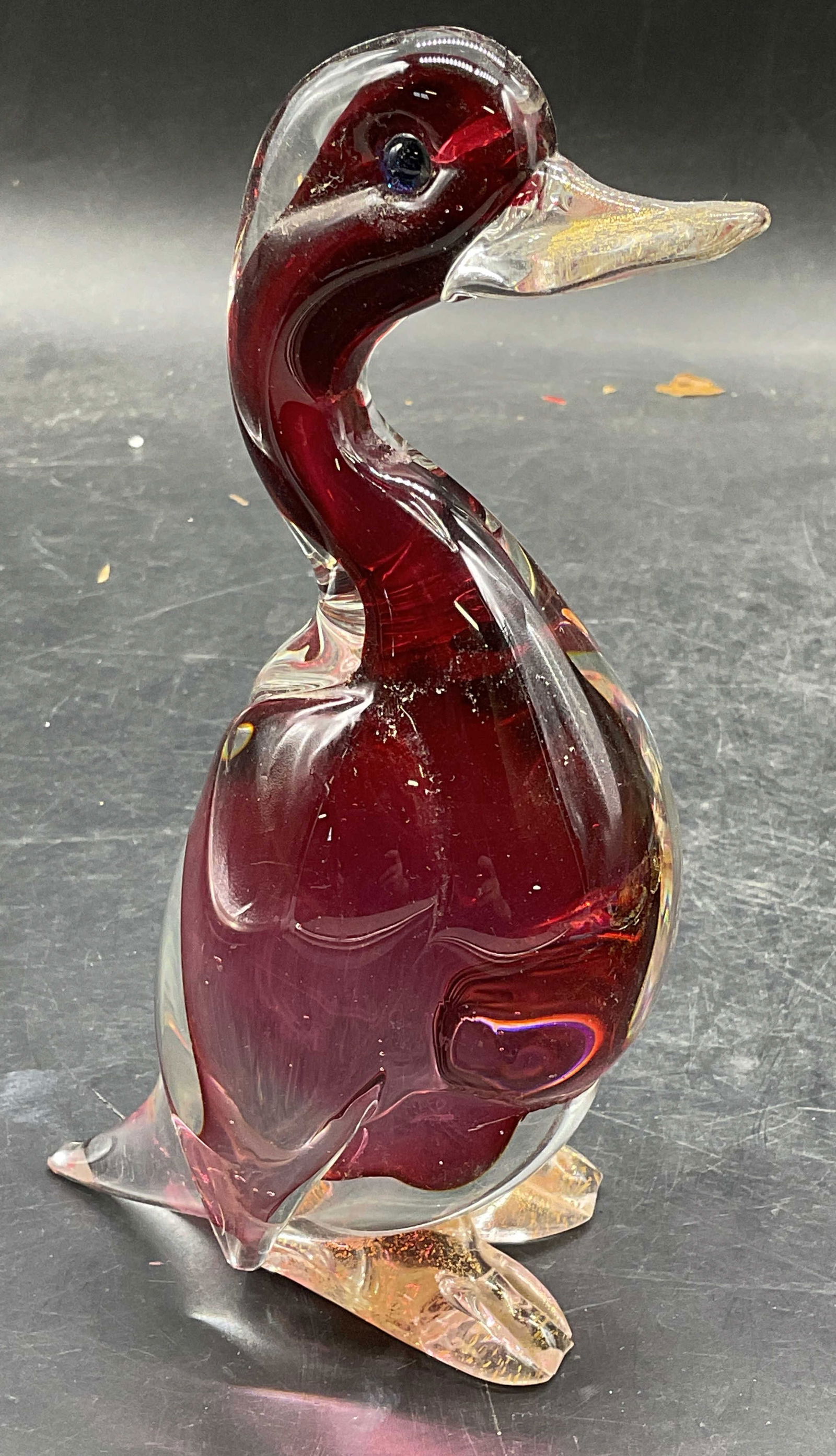 Murano Style Hand Blown Art Glass Duck Figurine (1 of 6)