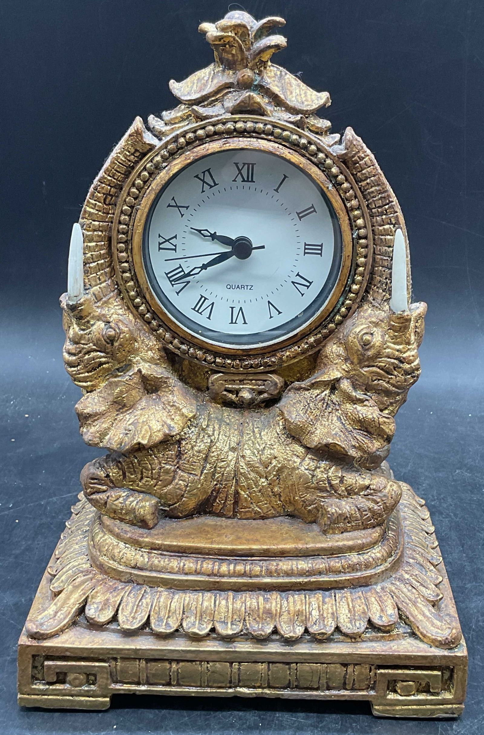 Vintage Ornate Gilt Elephant Mantel Clock (1 of 6)