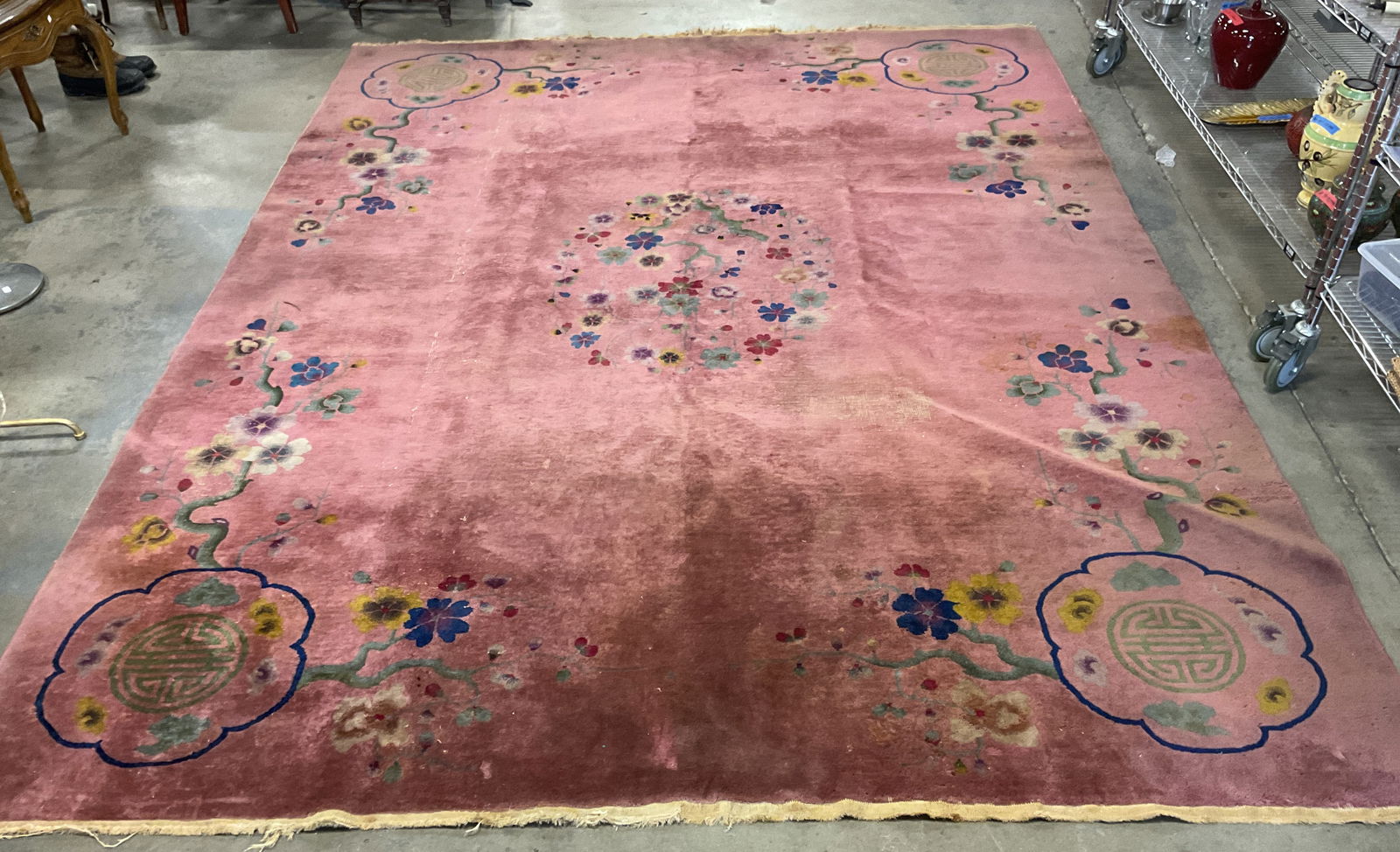 Chinese Art Deco Style Wool Area Rug 11ft (1 of 7)