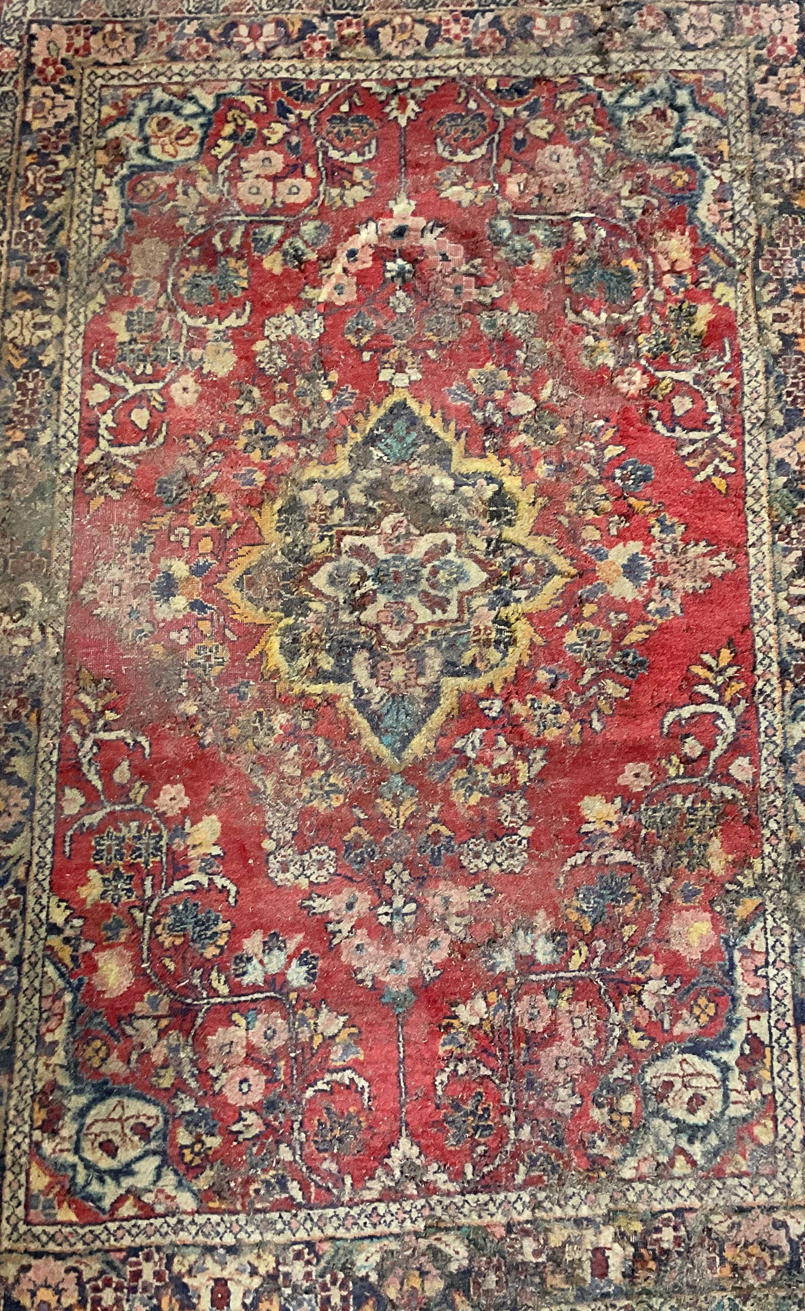Vintage Persian Style Red Wool Area Rug 63in (1 of 7)