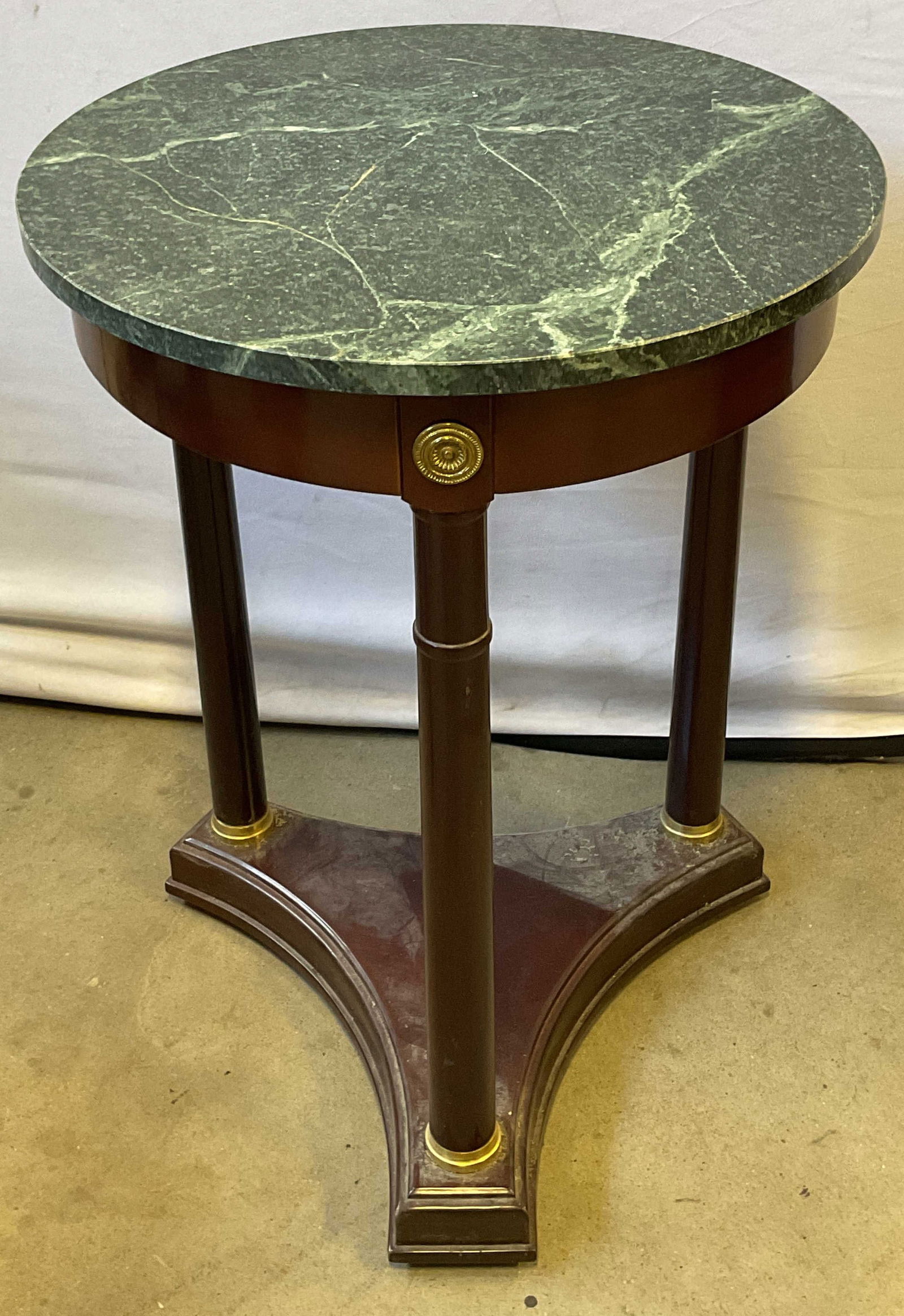 Bombay Neoclassical Mahogany Marble Side Table (1 of 6)