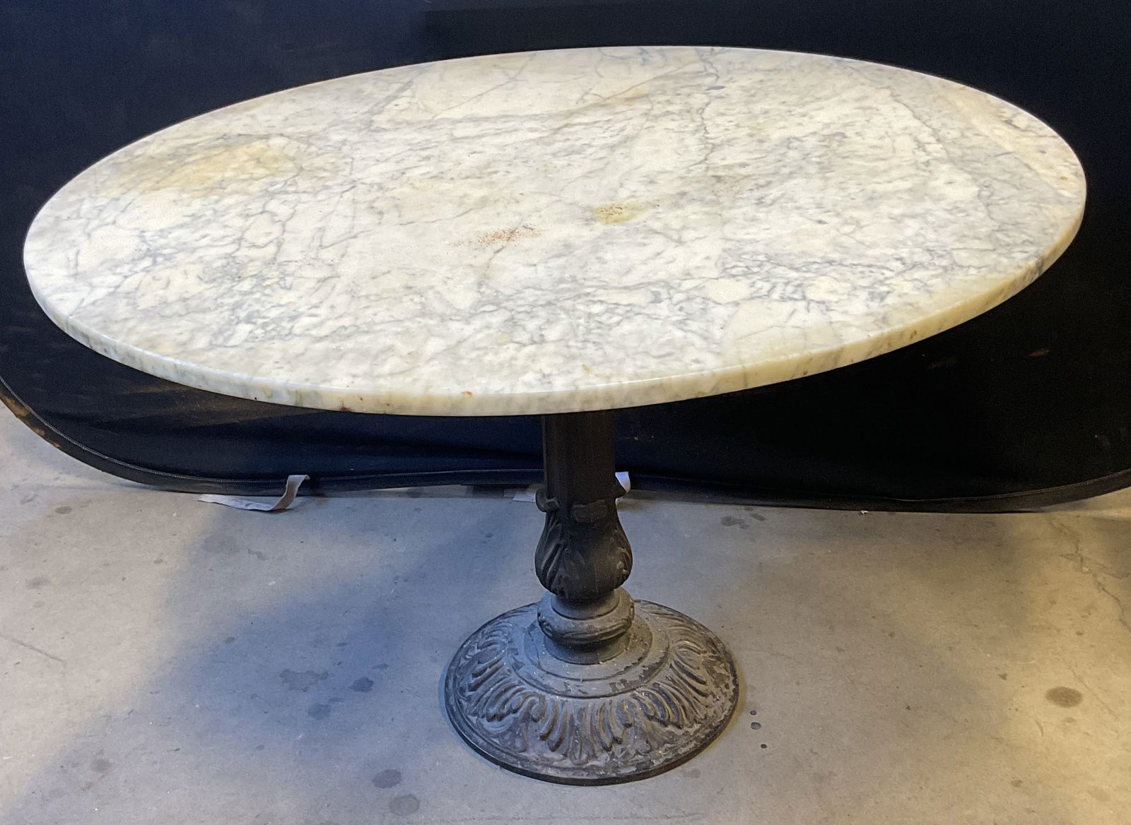 French Style White Marble Iron Bistro Dining Table (1 of 6)