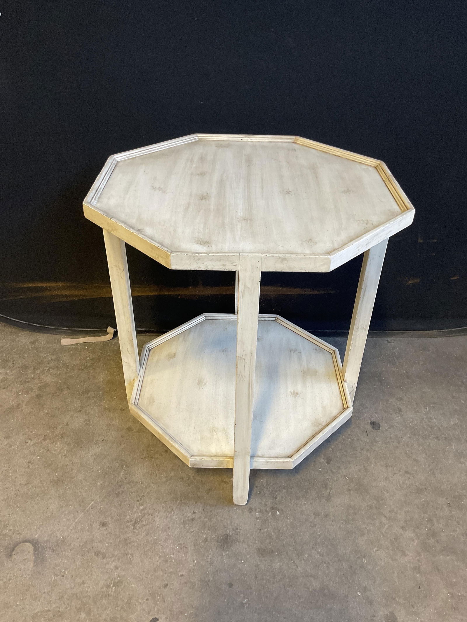 Modern White Wood Octagonal Side Table - 6