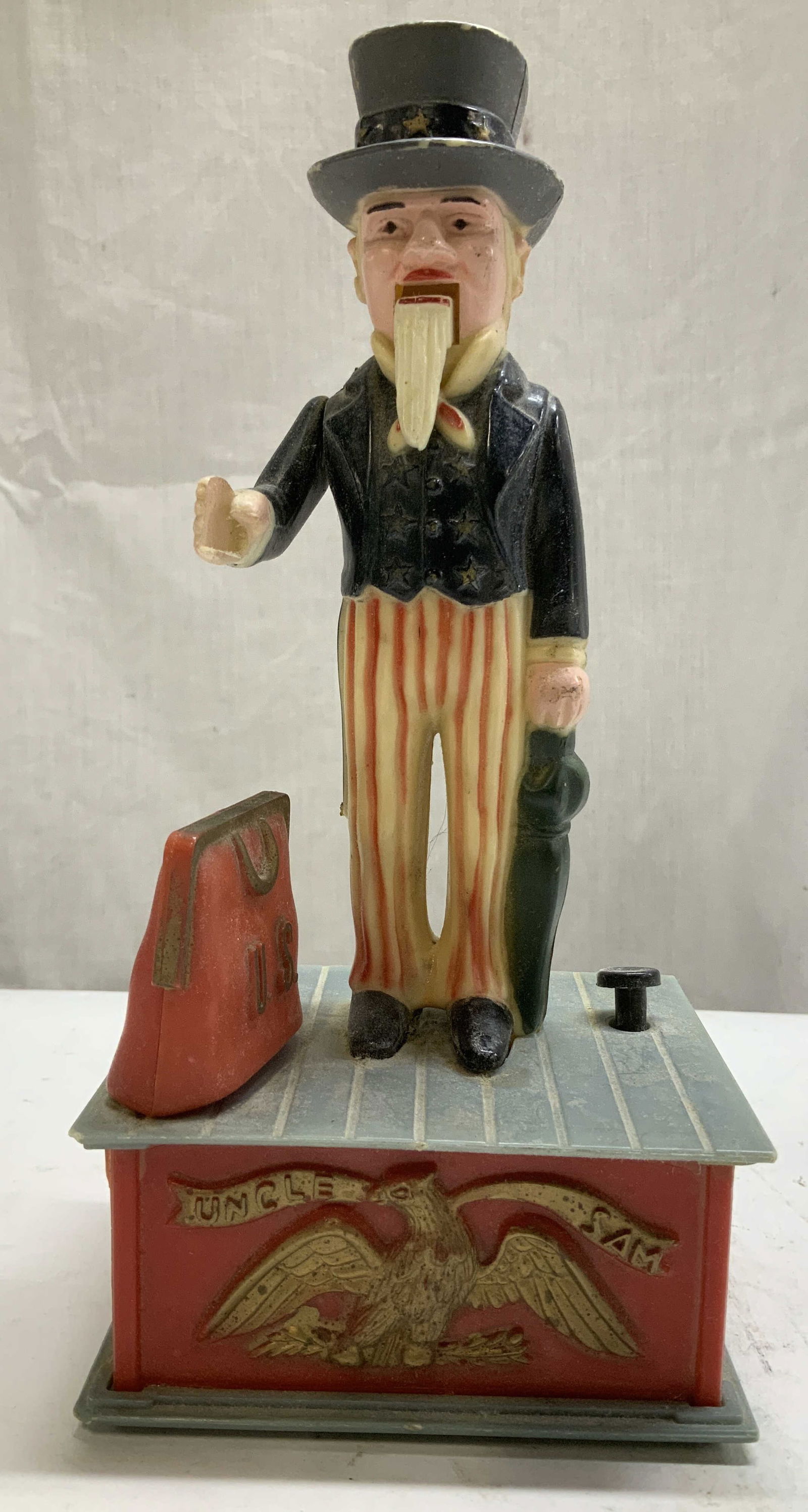 Vtg Uncle Sam Mechanical Coin Bank HONG KONG (1 of 7)