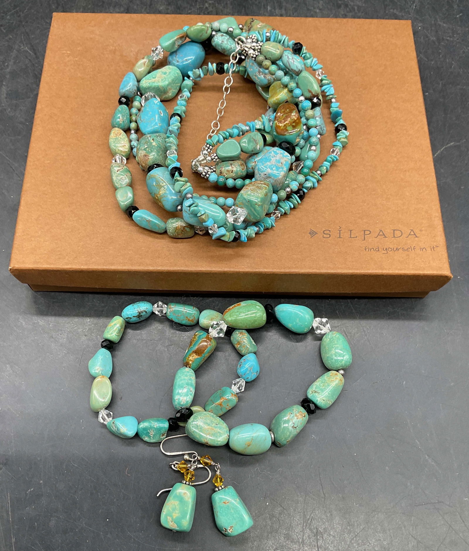 Set5 Silpada Turquoise Necklace, Bracelets+ Bx USA (1 of 8)