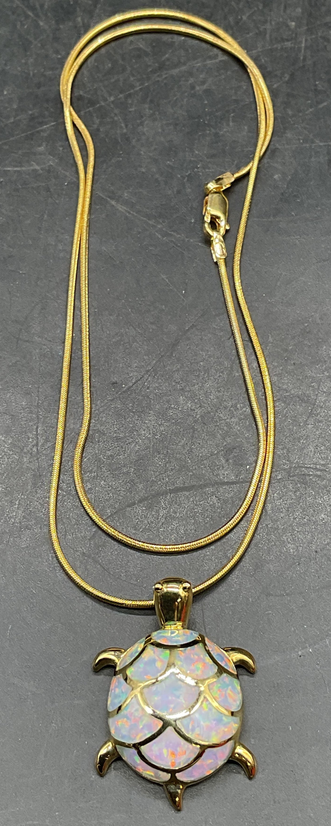 NF 14K Gold Opal Turtle Pendant Necklace (1 of 8)