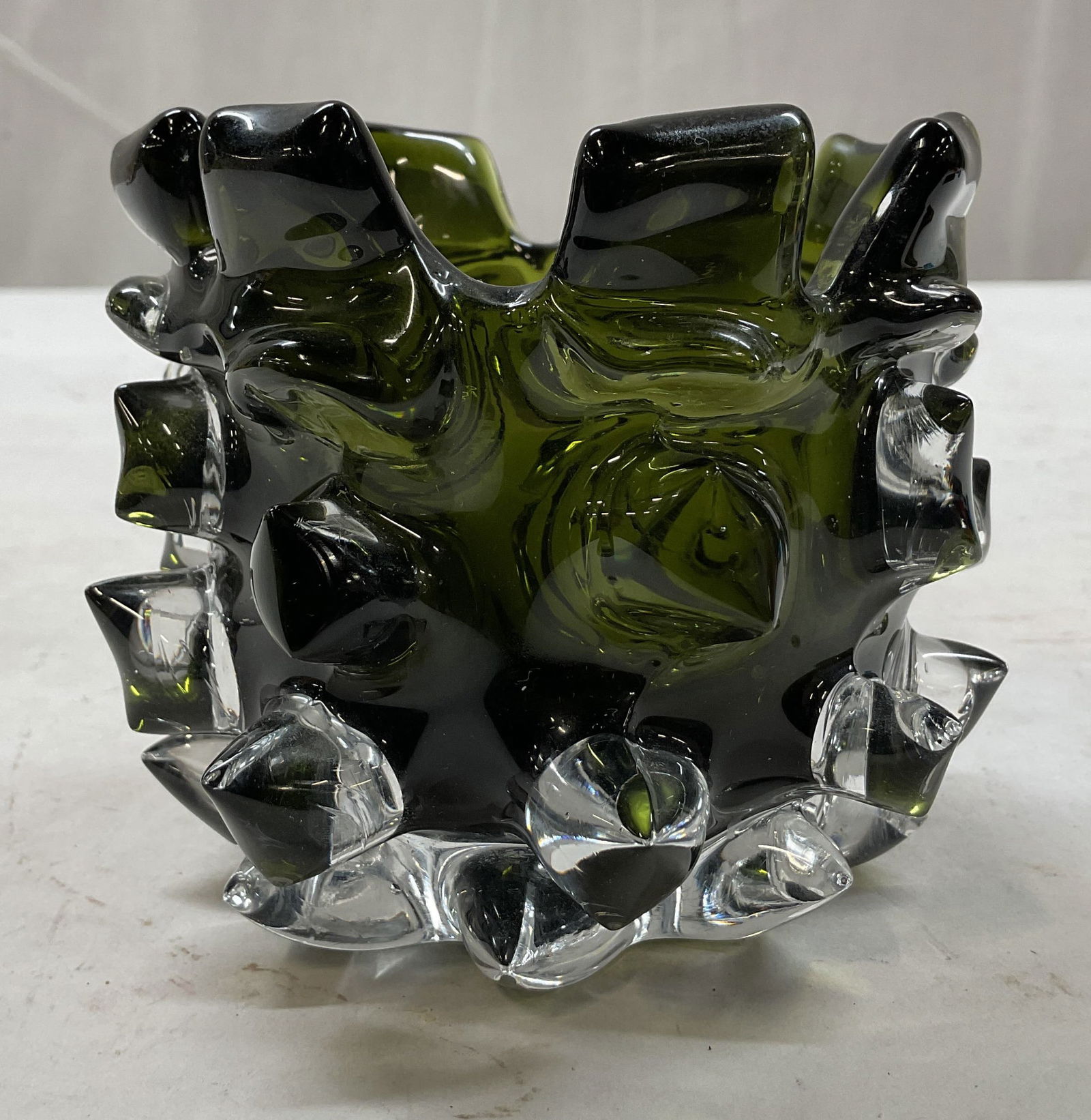 Vintage Hand Blown Art Glass Thorn Vase (1 of 7)