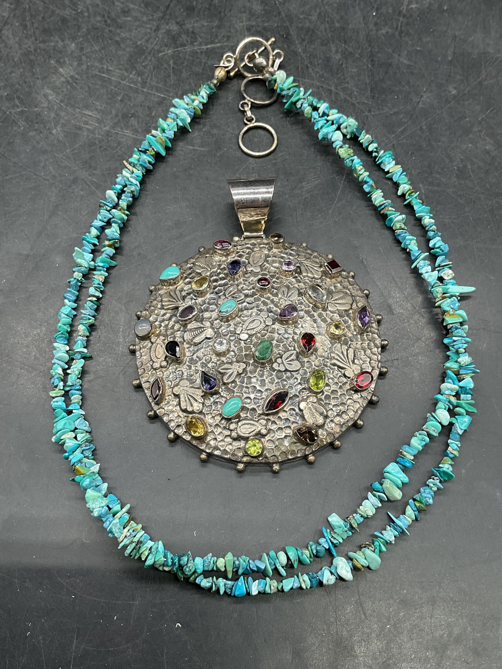 2 Sterling Silver Semiprecious Pendant, Turquoise (1 of 7)