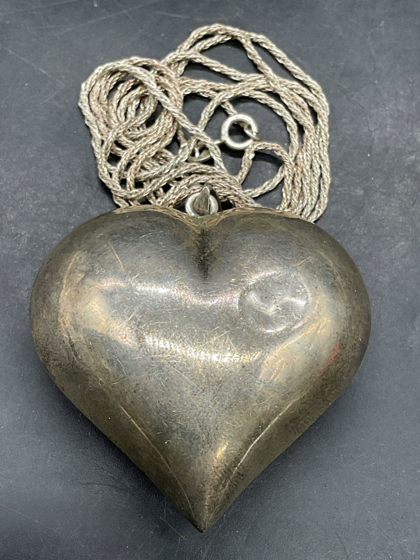 Sterling Silver Necklace & Heart Pendant, Italy (1 of 6)
