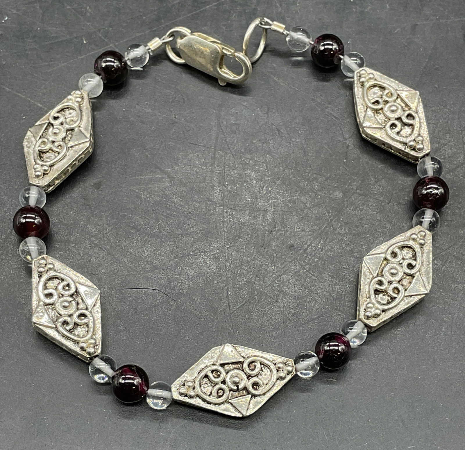 Sterling Silver & Semiprecious Beaded Bracelet (1 of 6)