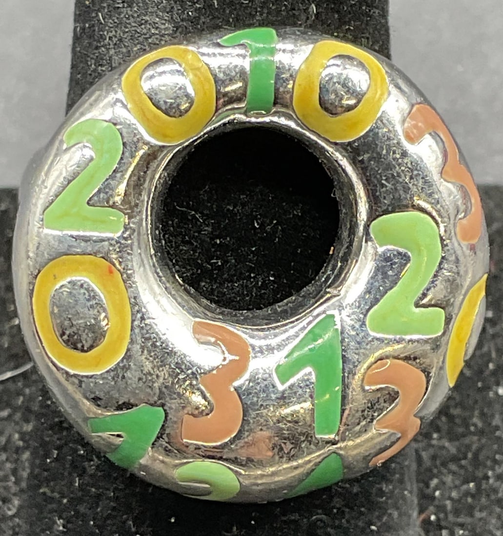 Sterling Silver Enamel Number Ring (1 of 6)