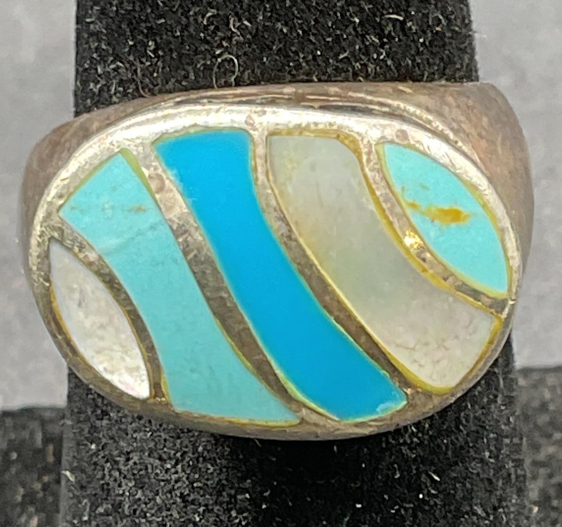 Sterling Silver Turquoise Moonstone Ring (1 of 6)