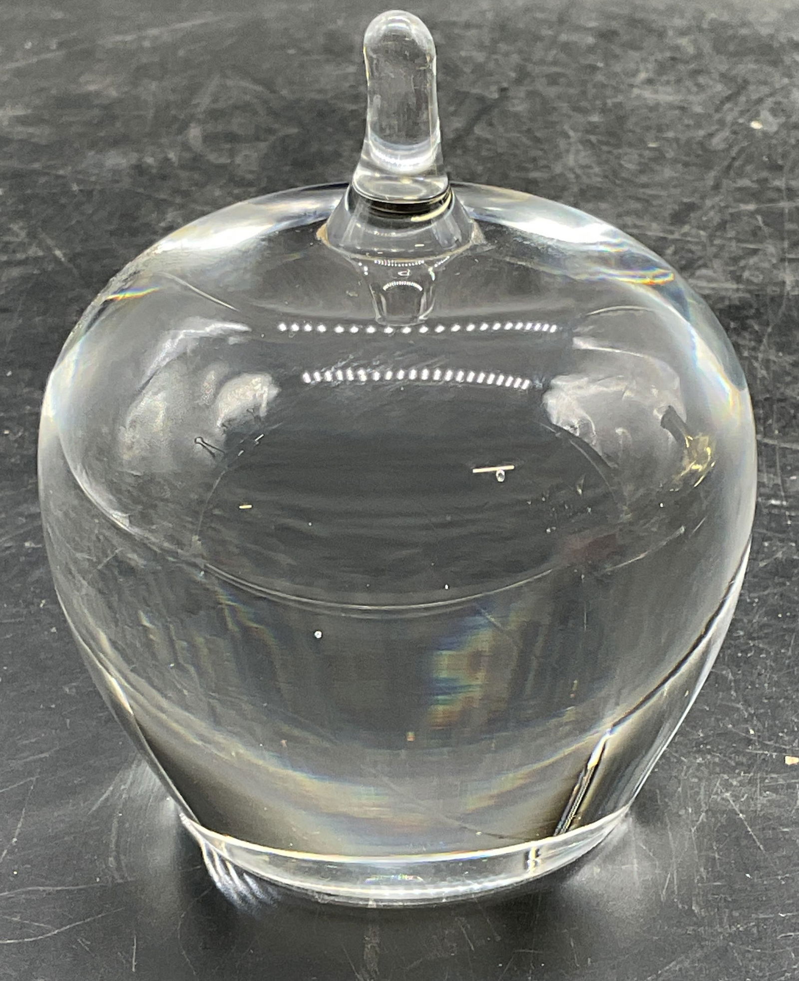 Signed Vtg Kosta Art Glass Apple Paperweight (1 of 6)