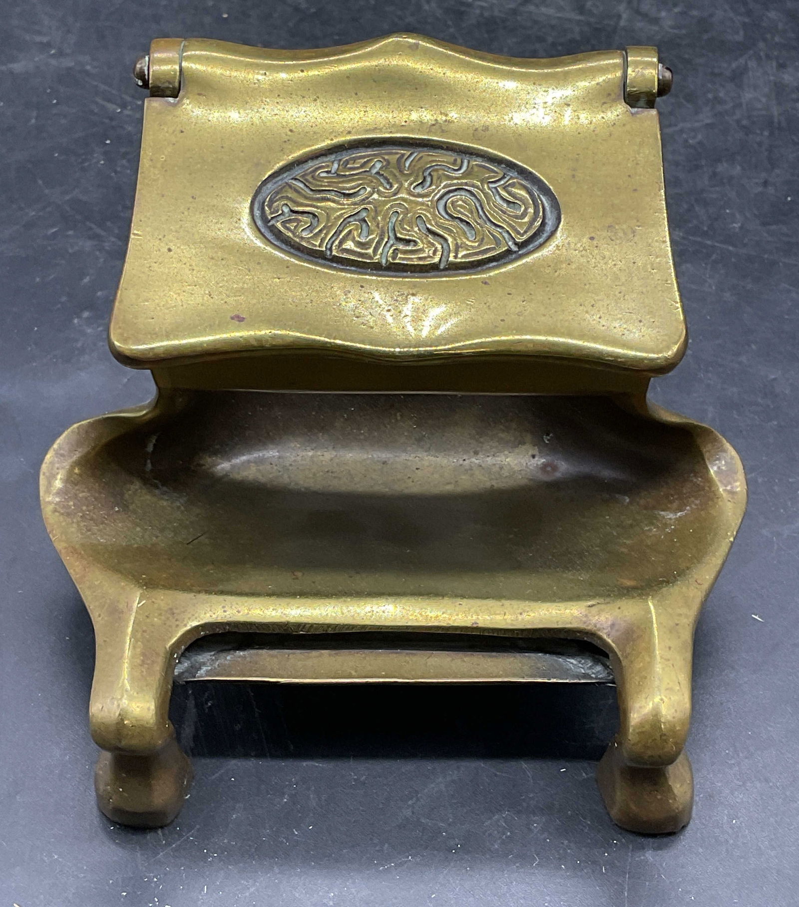 Antique Art Nouveau Brass Stamp Box (1 of 8)