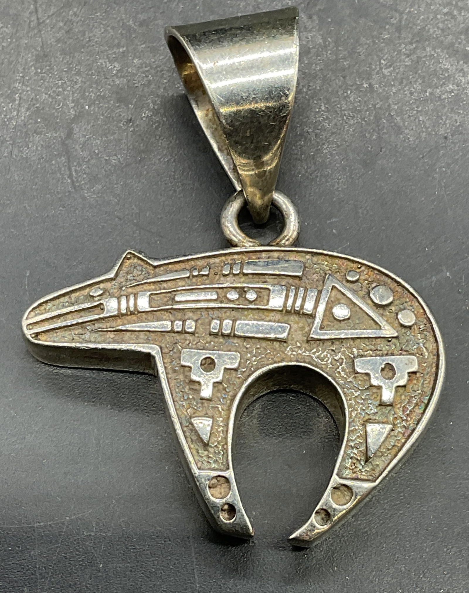 Ray Tracey Navajo Sterling Silver Bear Pendant (1 of 6)