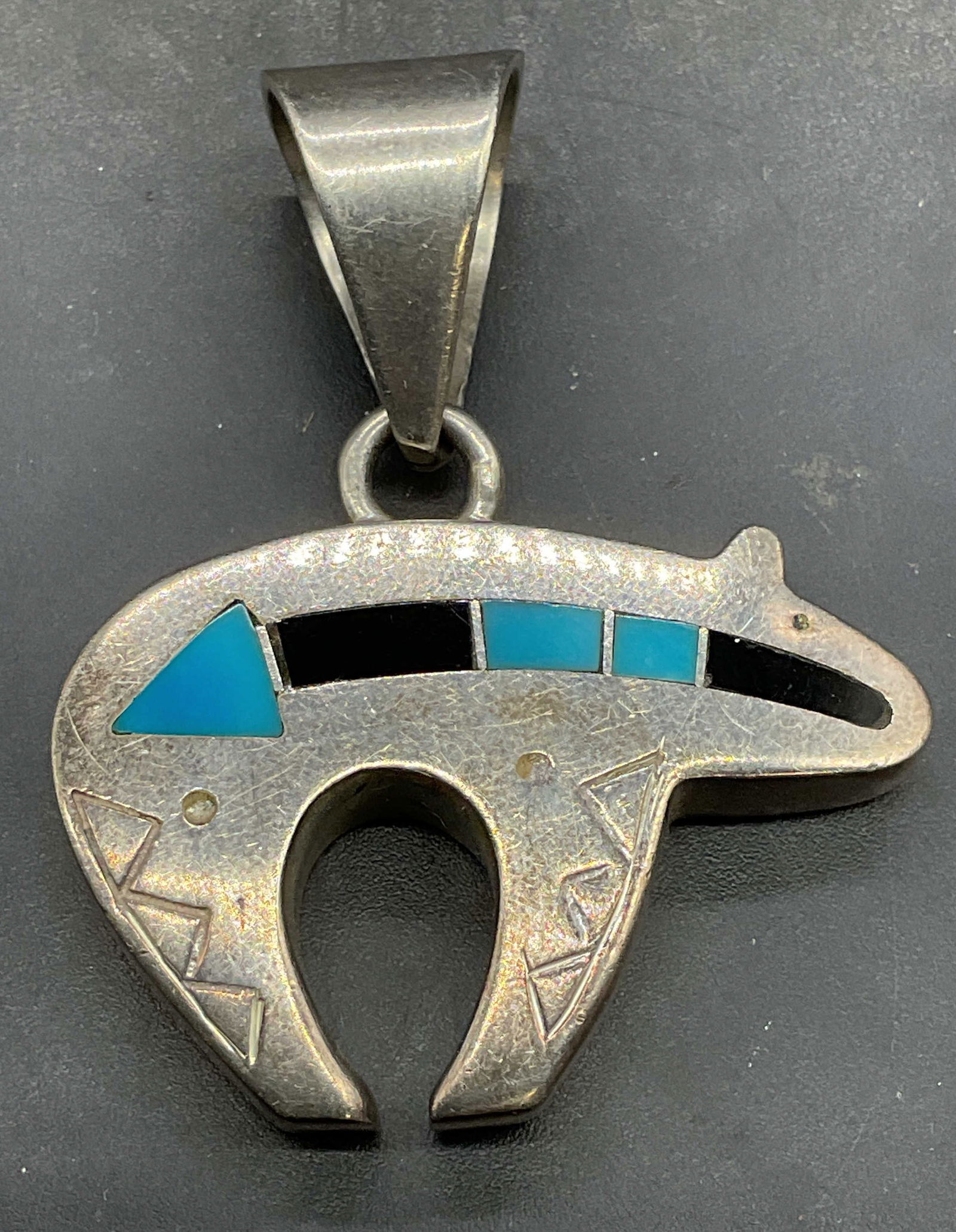 Ray Tracey Navajo Sterling Silver Bear Pendant (1 of 6)