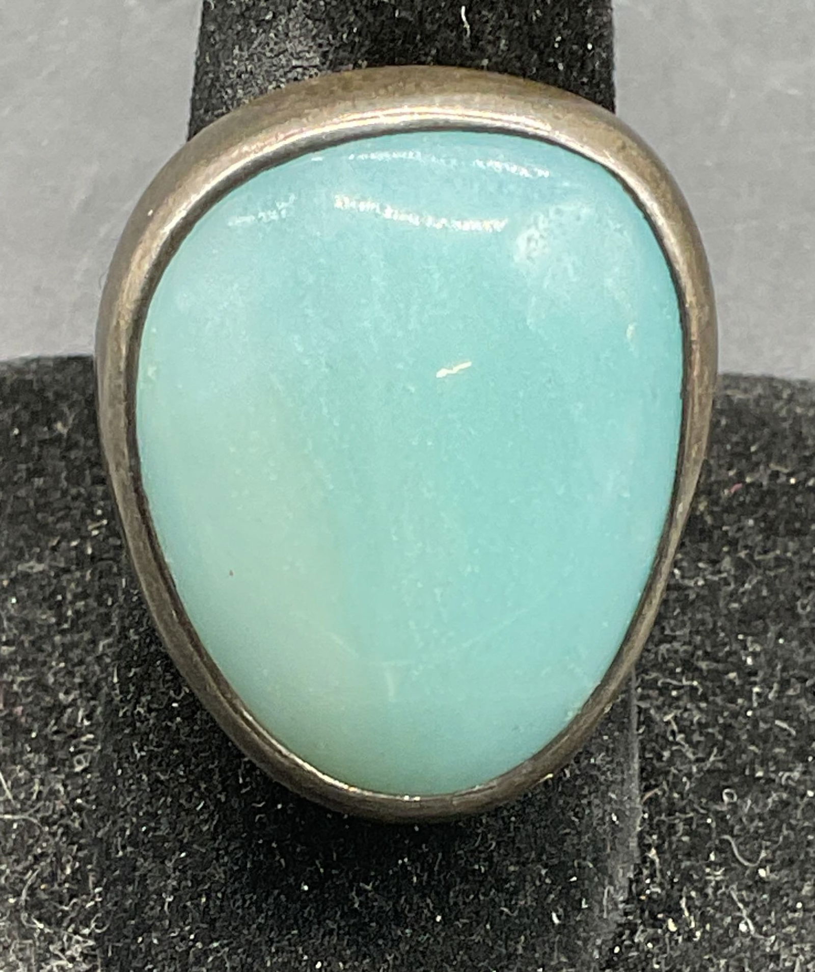 Signed KC Sterling Silver Blue Semiprecious Ring (1 of 7)