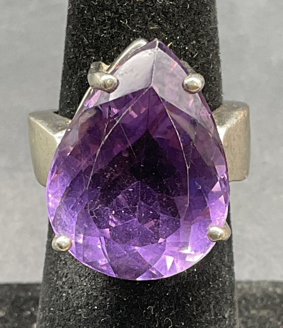 Signed Sterling Silver Semiprecious Ring (1 of 6)