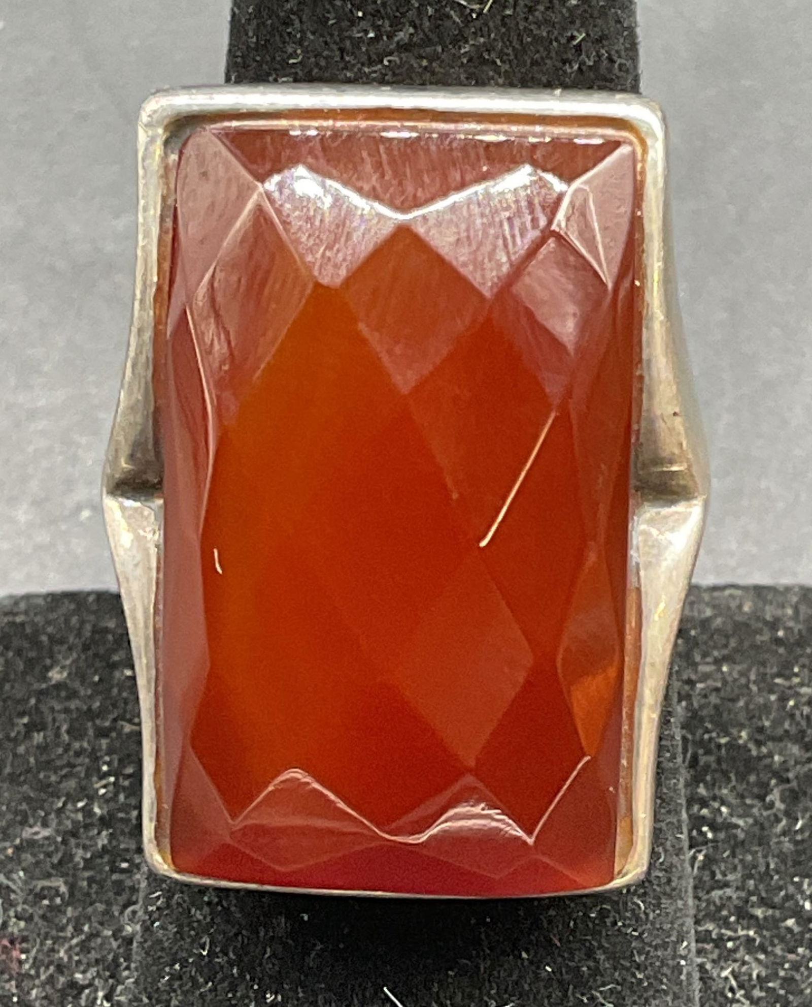 Modernist Sterling Silver Carnelian Ring (1 of 6)
