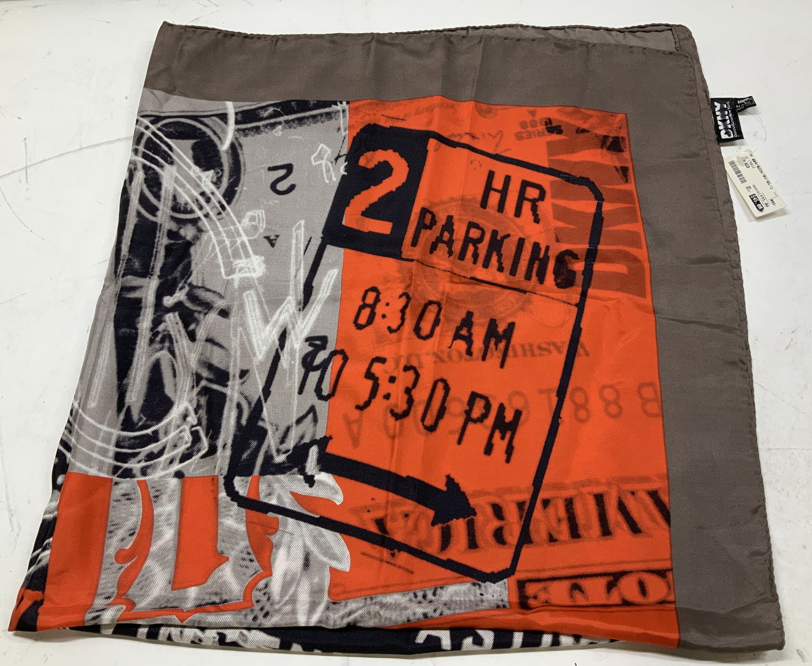 DKNY Black & Red Graphic Silk Scarf ITALY NWT (1 of 6)