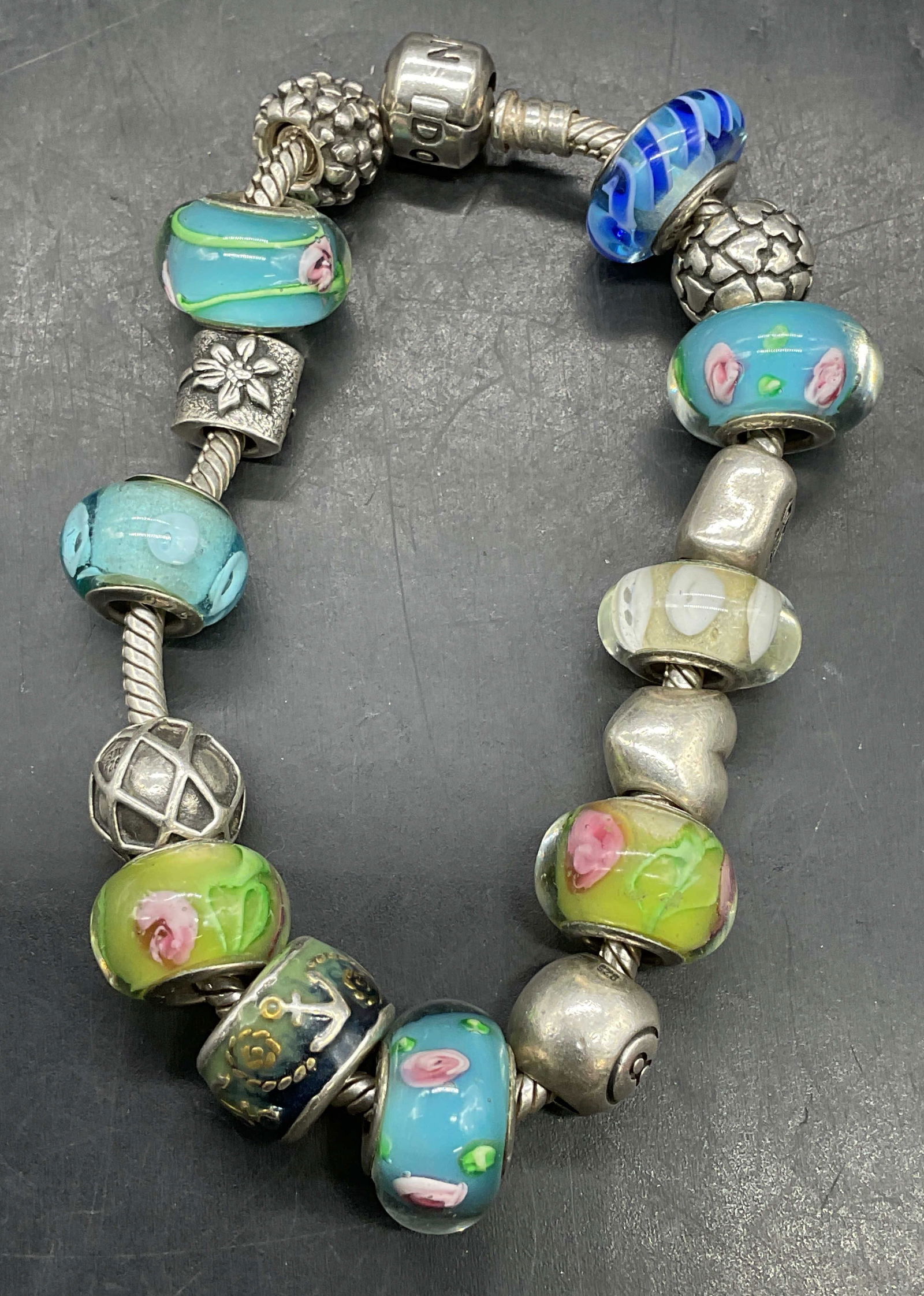 Pandora Sterling Silver Charm Bracelet (1 of 6)