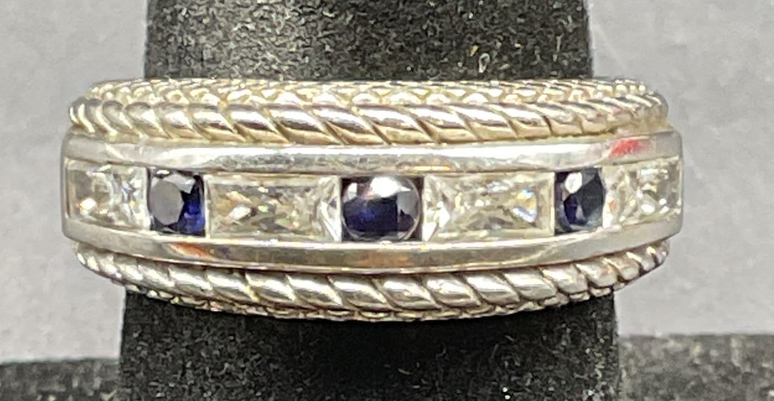 Judith Ripka Sterling Silver Cable Topaz Ring (1 of 6)