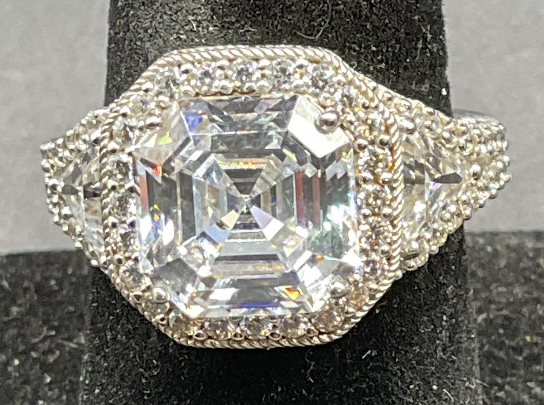 Judith Ripka Sterling Silver Square CZ Ring (1 of 6)