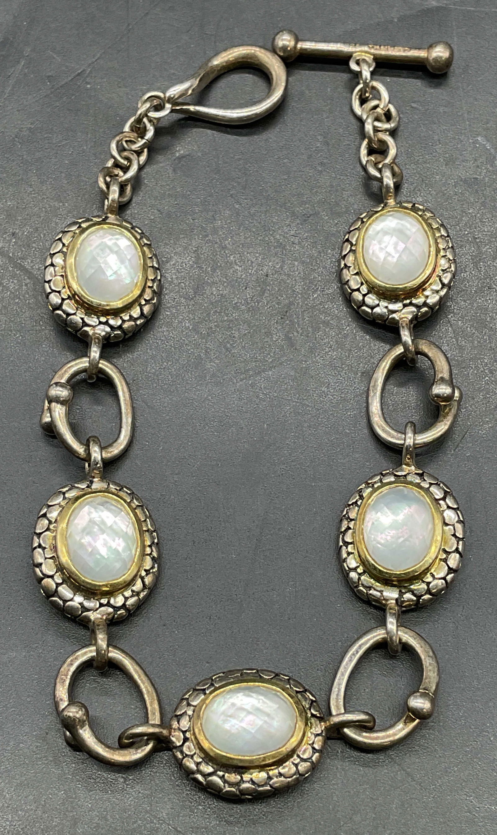 Michael Dawkins Sterling Silver Dot MOP Bracelet (1 of 8)