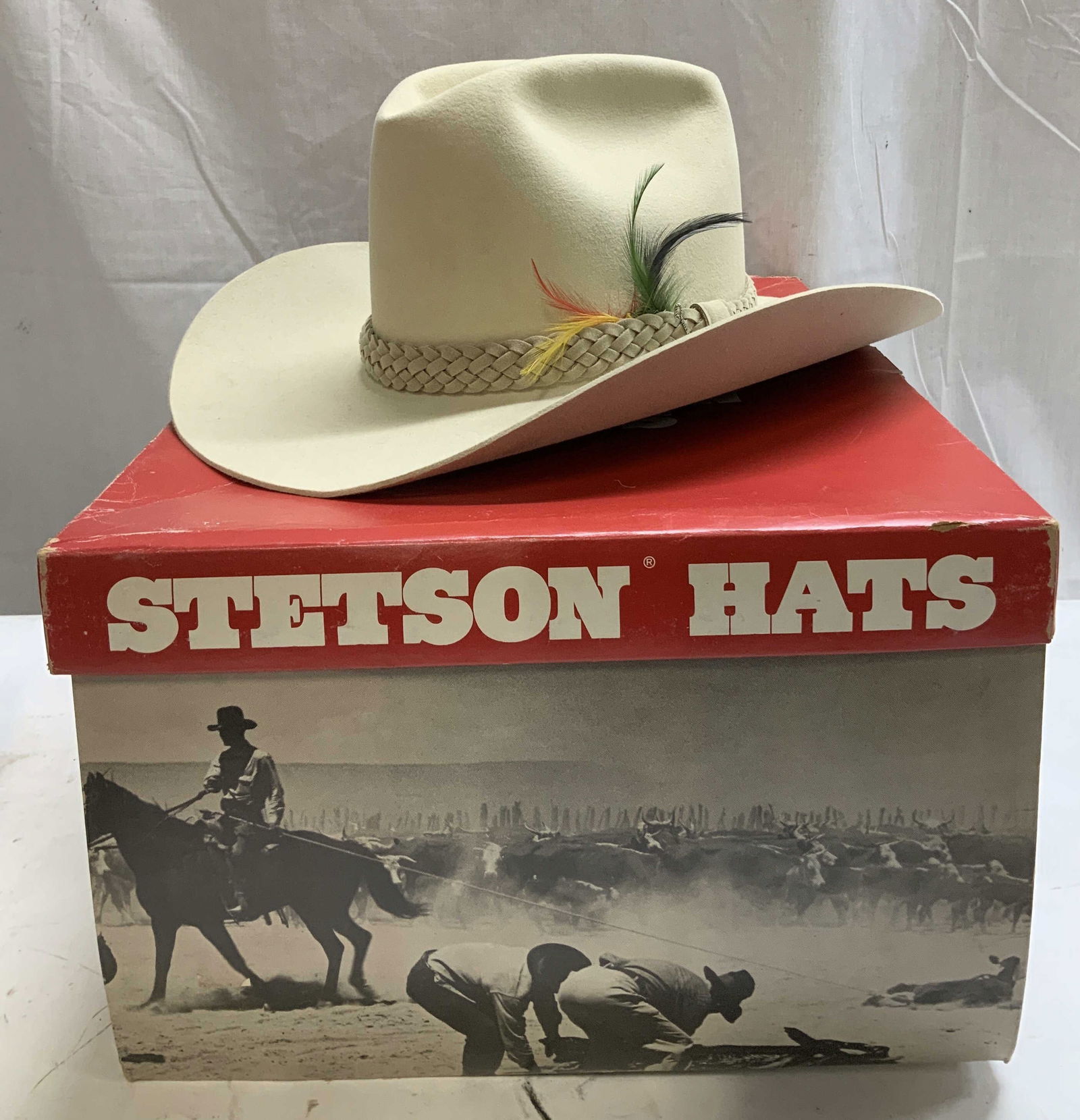 John B. Stetson 5x Beaver Cowboy Hat W Org Bx USA (1 of 11)