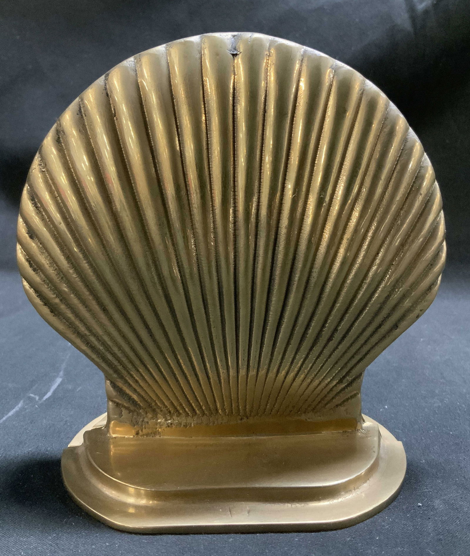 Vntg Pair Brass Sea Shell Bookends (1 of 6)