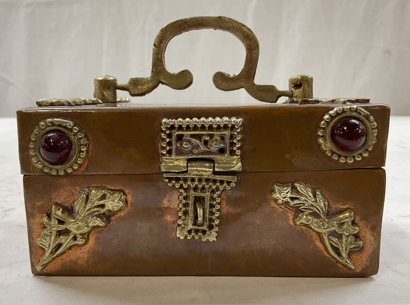 Vintage Copper & Brass Hinged Trinket Box (1 of 11)