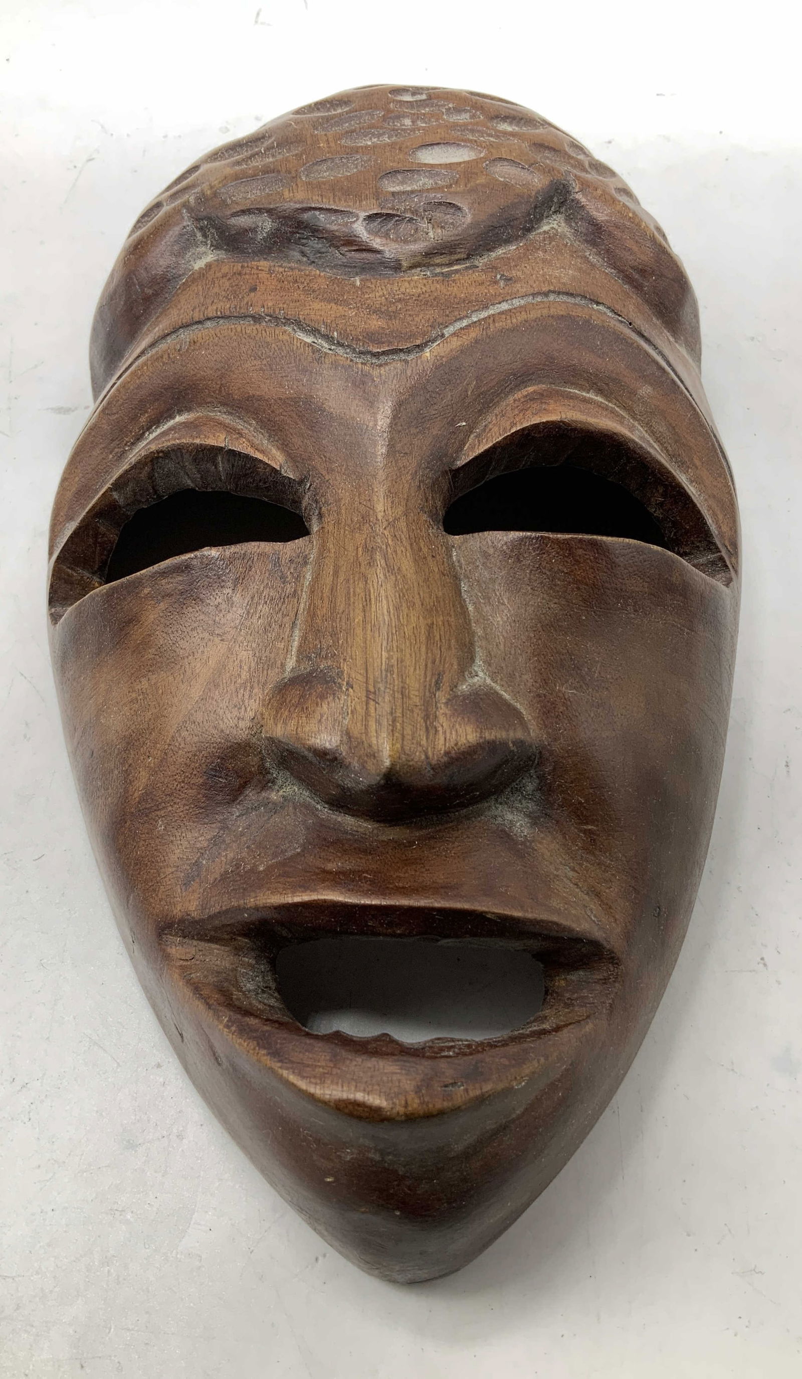 Vntg Hand Carved Haitian Wooden Mask (1 of 6)