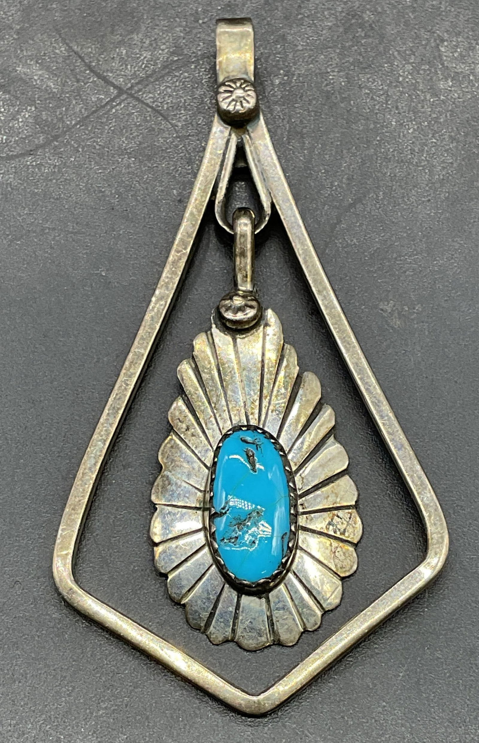 Navajo Style Sterling Silver Turquoise Pendant (1 of 6)