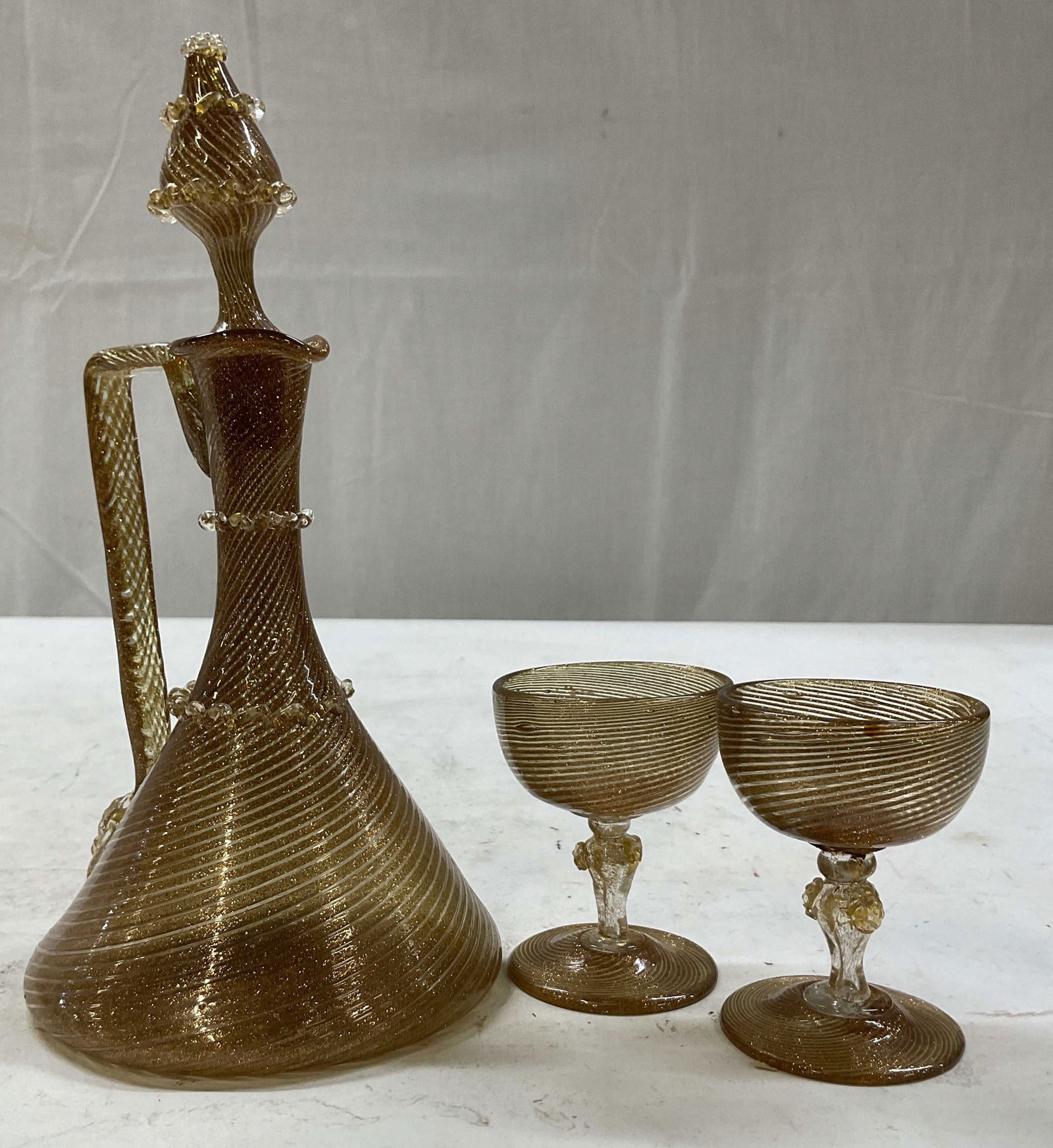 Lot 3 Venetian Style Glass Decanter & Goblets (1 of 16)