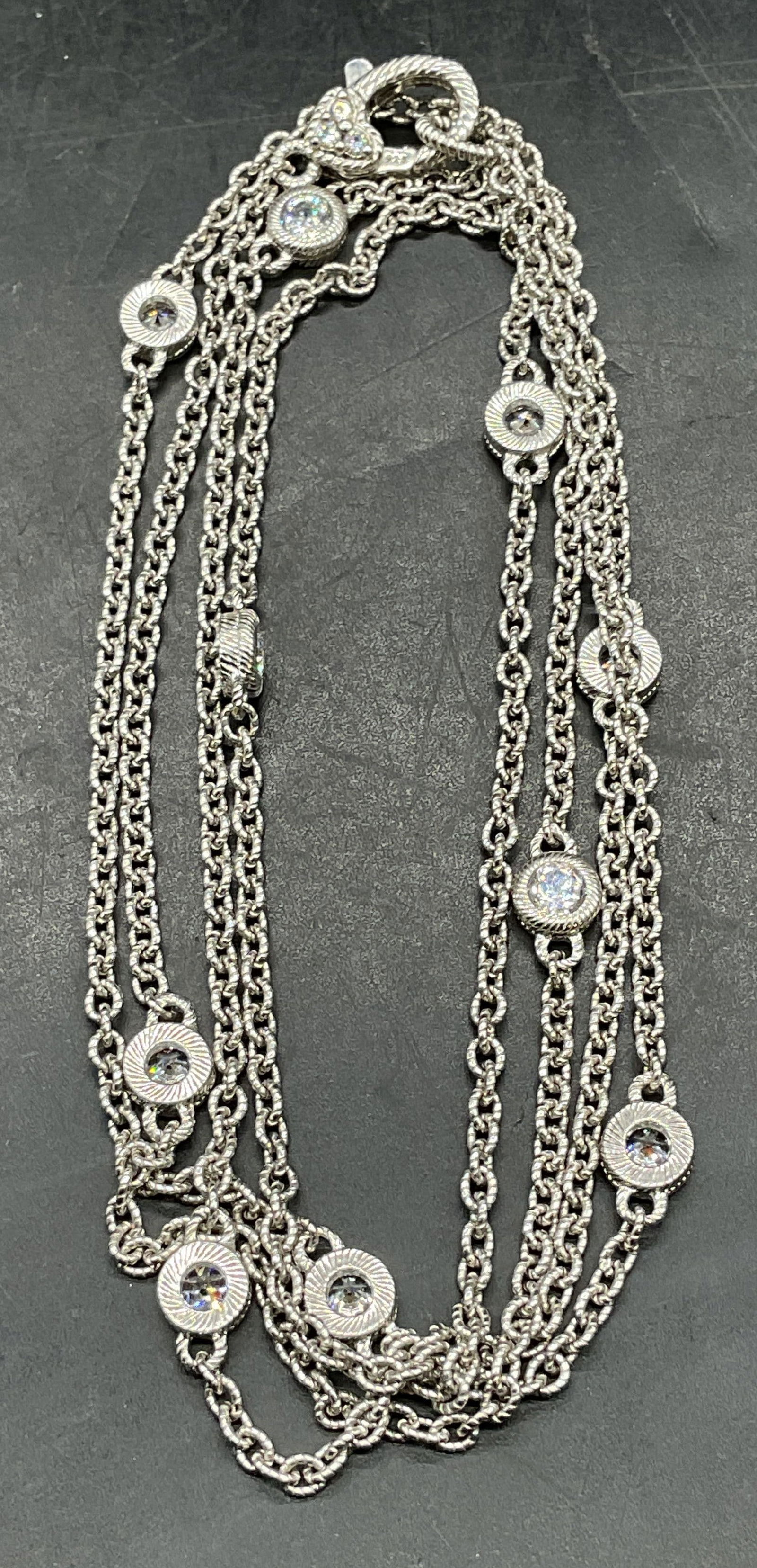Judith Ripka Sterling Silver CZ Chain Necklace (1 of 6)