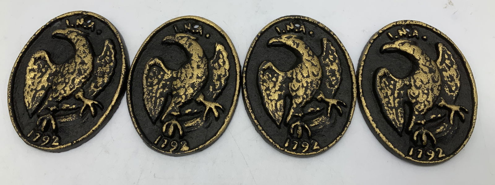 Set 4 I.N.A. 1792 Eagle Cast Iron Fire Plaques (1 of 6)