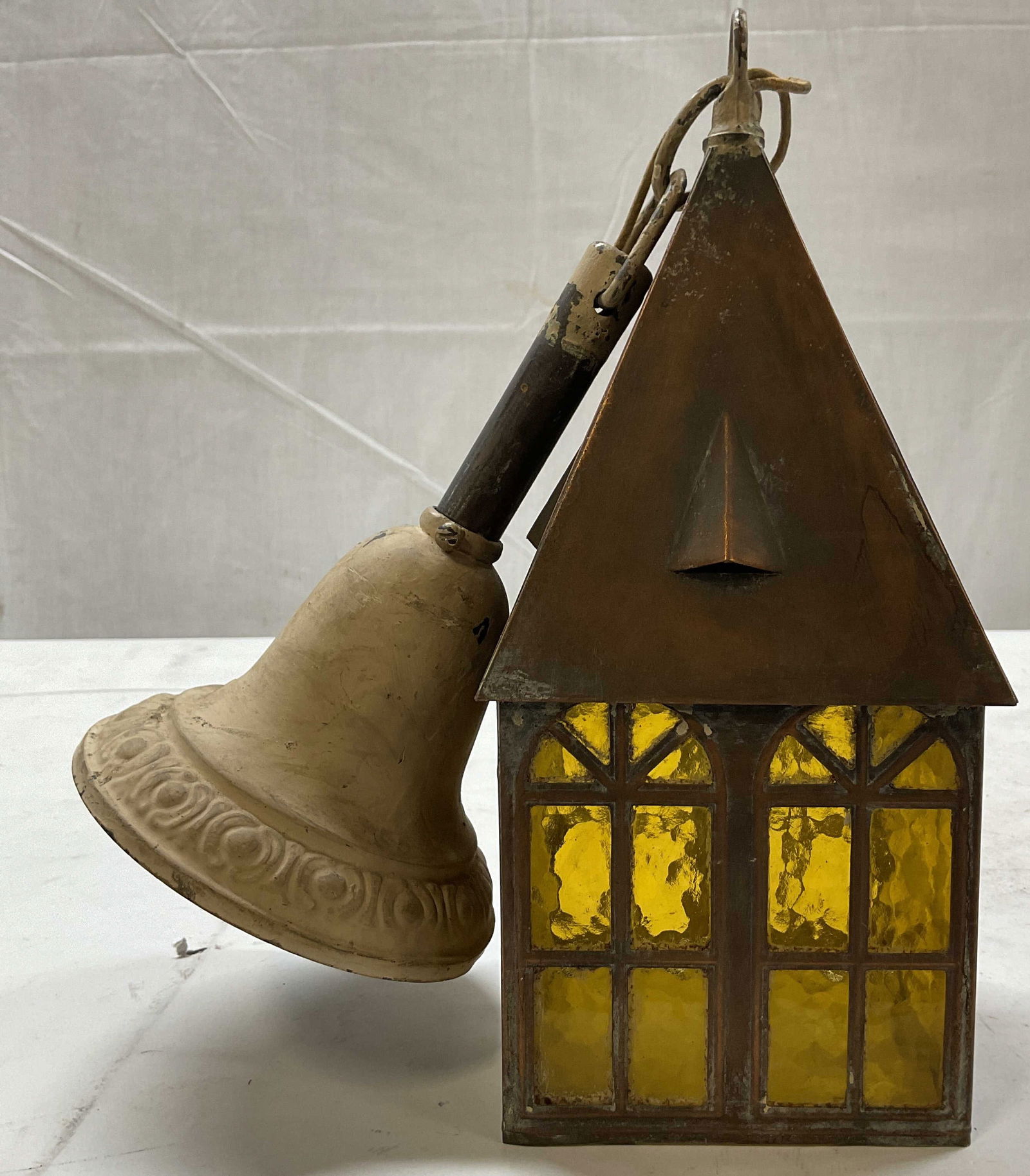 Vintage House & Bell Shaped Light Fixture (1 of 11)