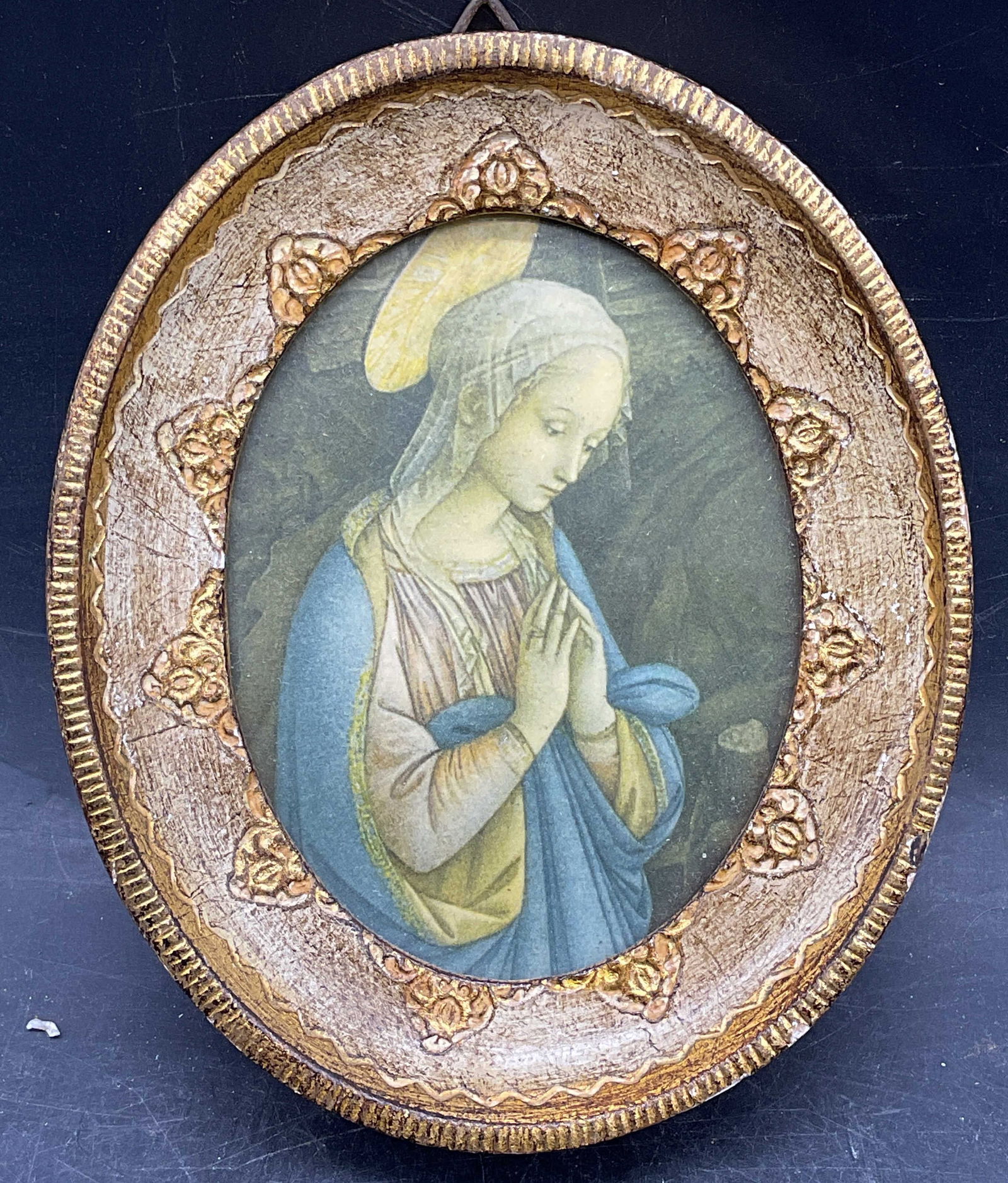 Italian Style Gilt Framed Virgin Mary Lithograph (1 of 6)